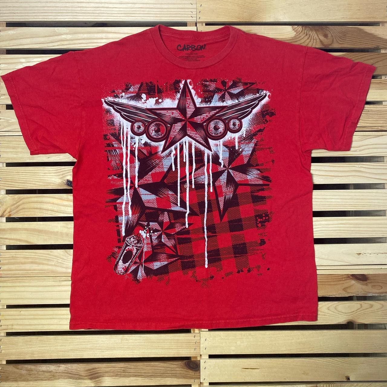 Carbon Carbon Nautical Stars Red Y2K Graffiti Tee Size Large Size US L / EU 52-54 / 3 - 1 Thumbnail