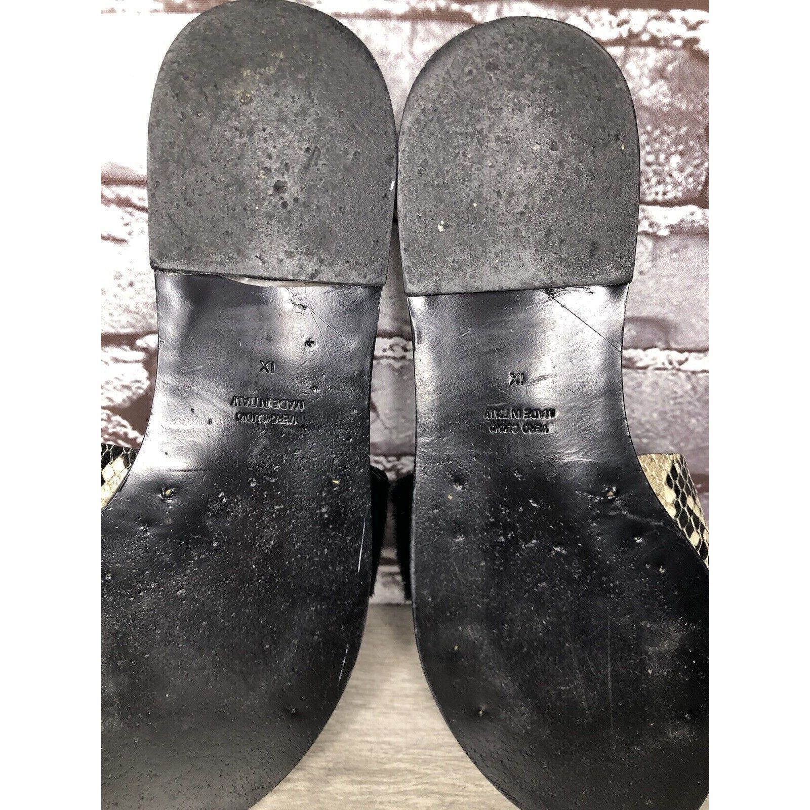 Other Amanu Black Calf Hair Leather Python Cross Strap Slides Sand Size US 9 / IT 39 - 4 Thumbnail