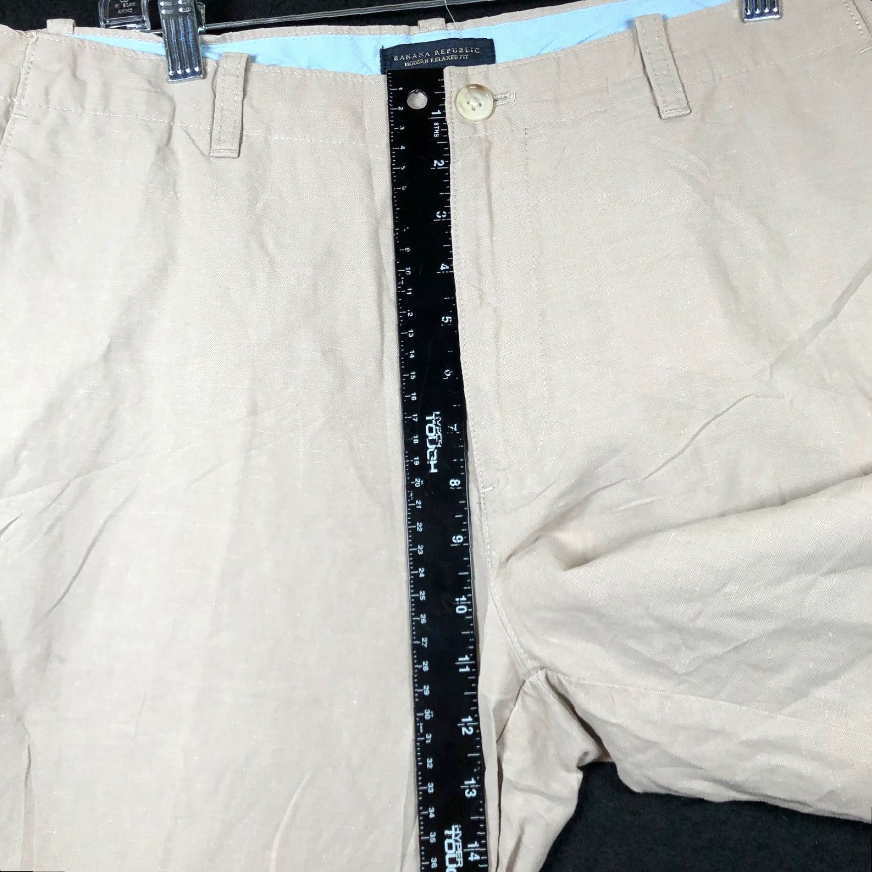 Banana Republic Banana Republic Mens Pants Tan Modern Relaxed Fit Linen Cotton Blend 35x32 Pants Casual Work Formal Shirt Size US 35 - 7 Thumbnail