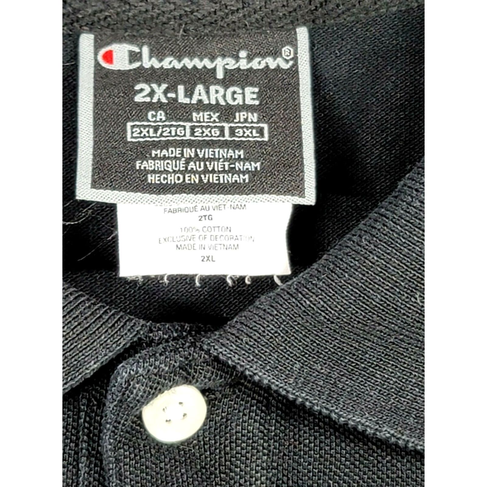 Champion Champion Polo Shirt 2XL Black Mens Short Sleeve Adult Polo Shirt Black Champion Logo 2XL Mens Button-Front Shirt Polo Size US XXL / EU 58 / 5 - 5 Thumbnail