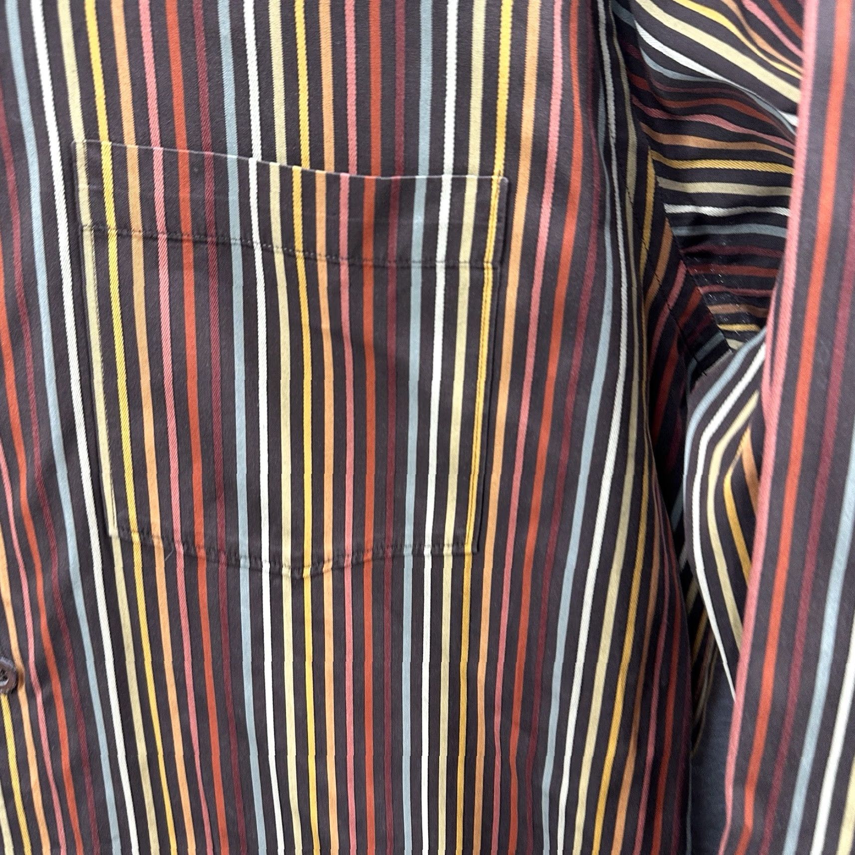 Ermenegildo Zegna Ermenegildo Zegna Dress Shirt Mens XL Striped Cotton Preppy Hipster Red Modern Classic Shirt Mens XL Stripe Cotton Zegna Size 46R - 6 Thumbnail