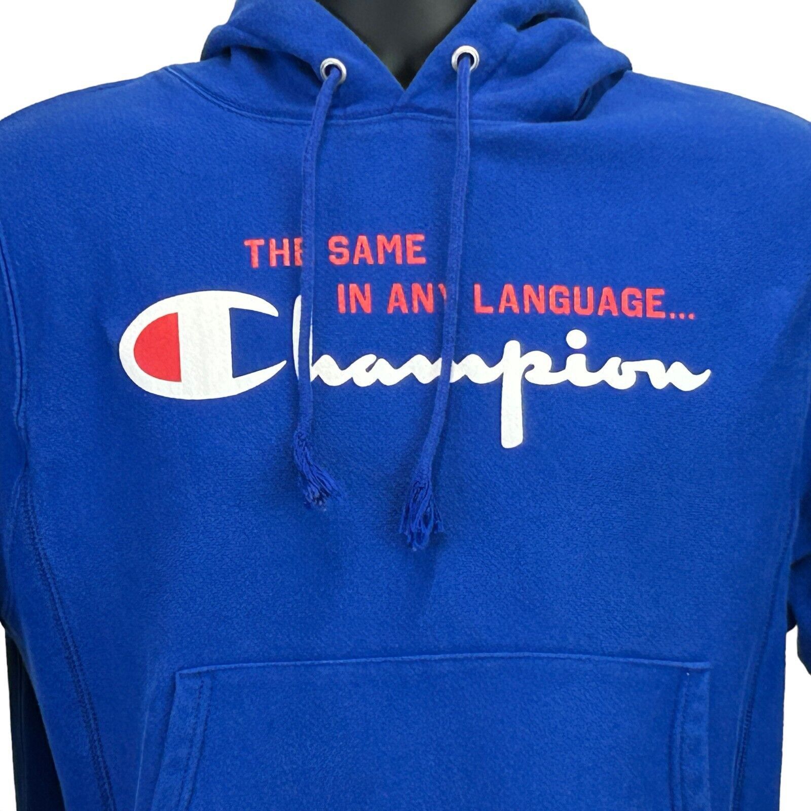 Champion Champion Same In Any Language Hoodie Mens S Small Blue Size US S / EU 44-46 / 1 - 8 Thumbnail