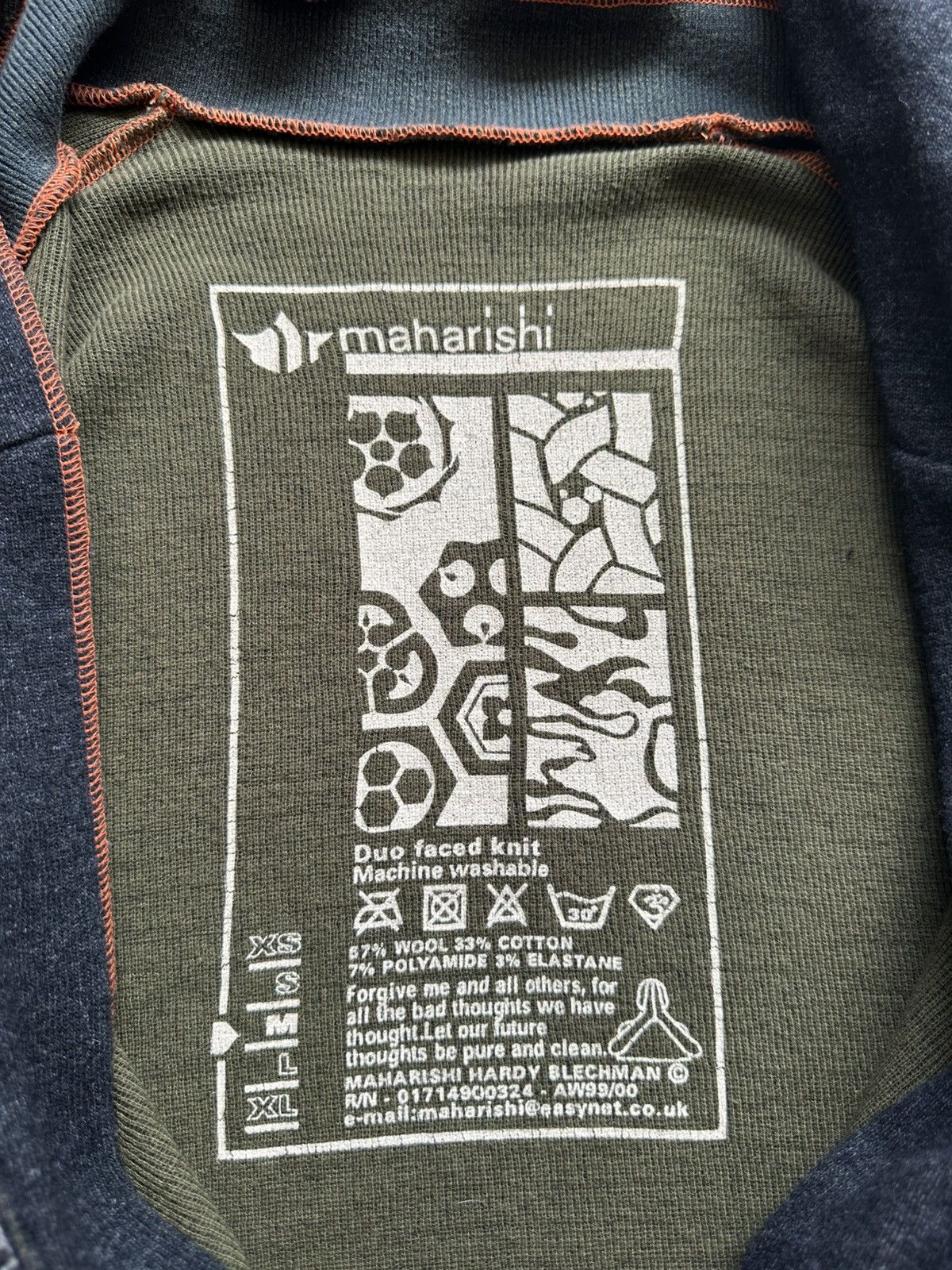 Maharishi AW99/00 Maharishi duo faced knit zipper hoodie Size US M / EU 48-50 / 2 - 10 Thumbnail