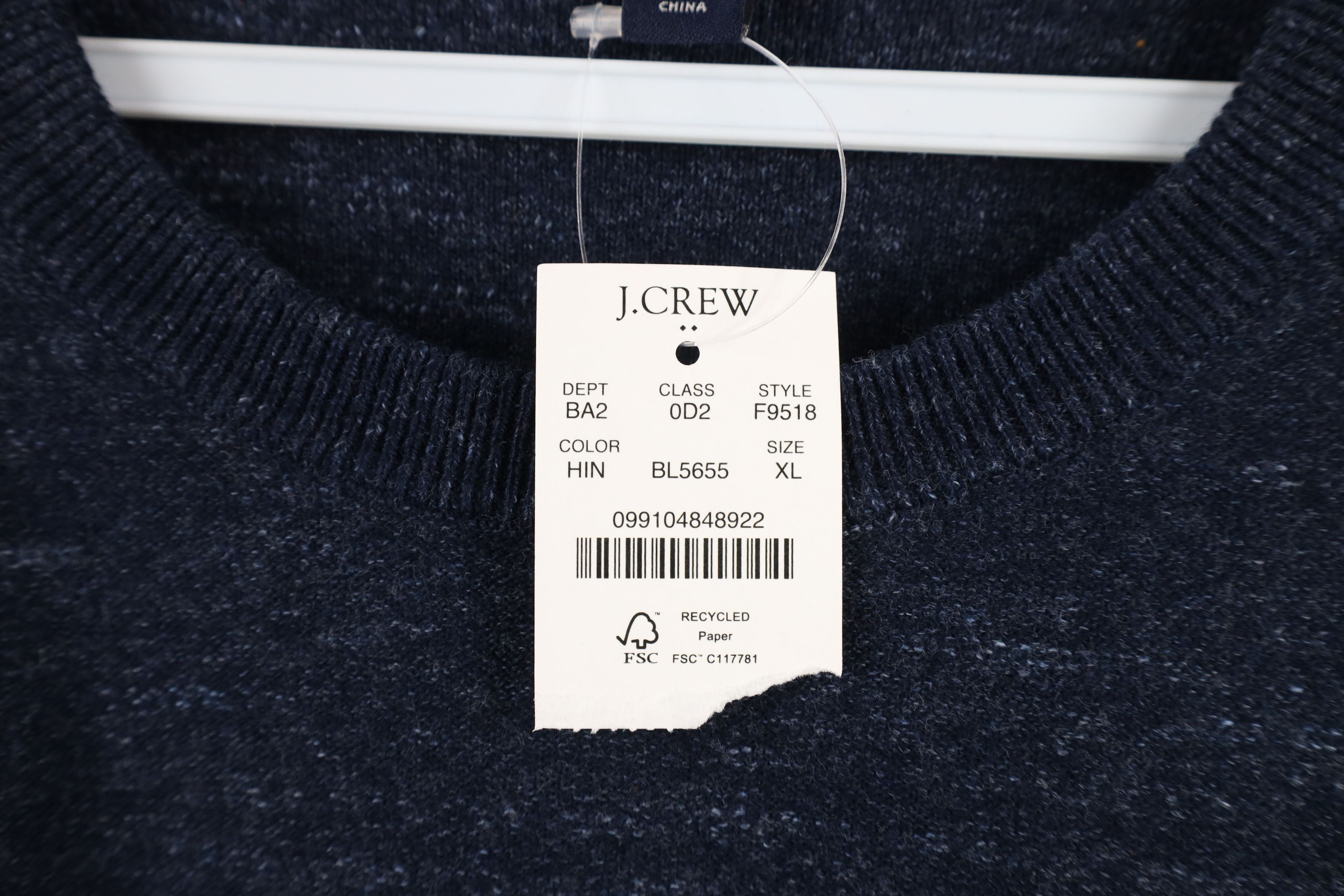 J.Crew × Vintage New J Crew Raglan Budded Cotton Knit Crewneck Sweater Blue Size US XL / EU 56 / 4 - 4 Thumbnail