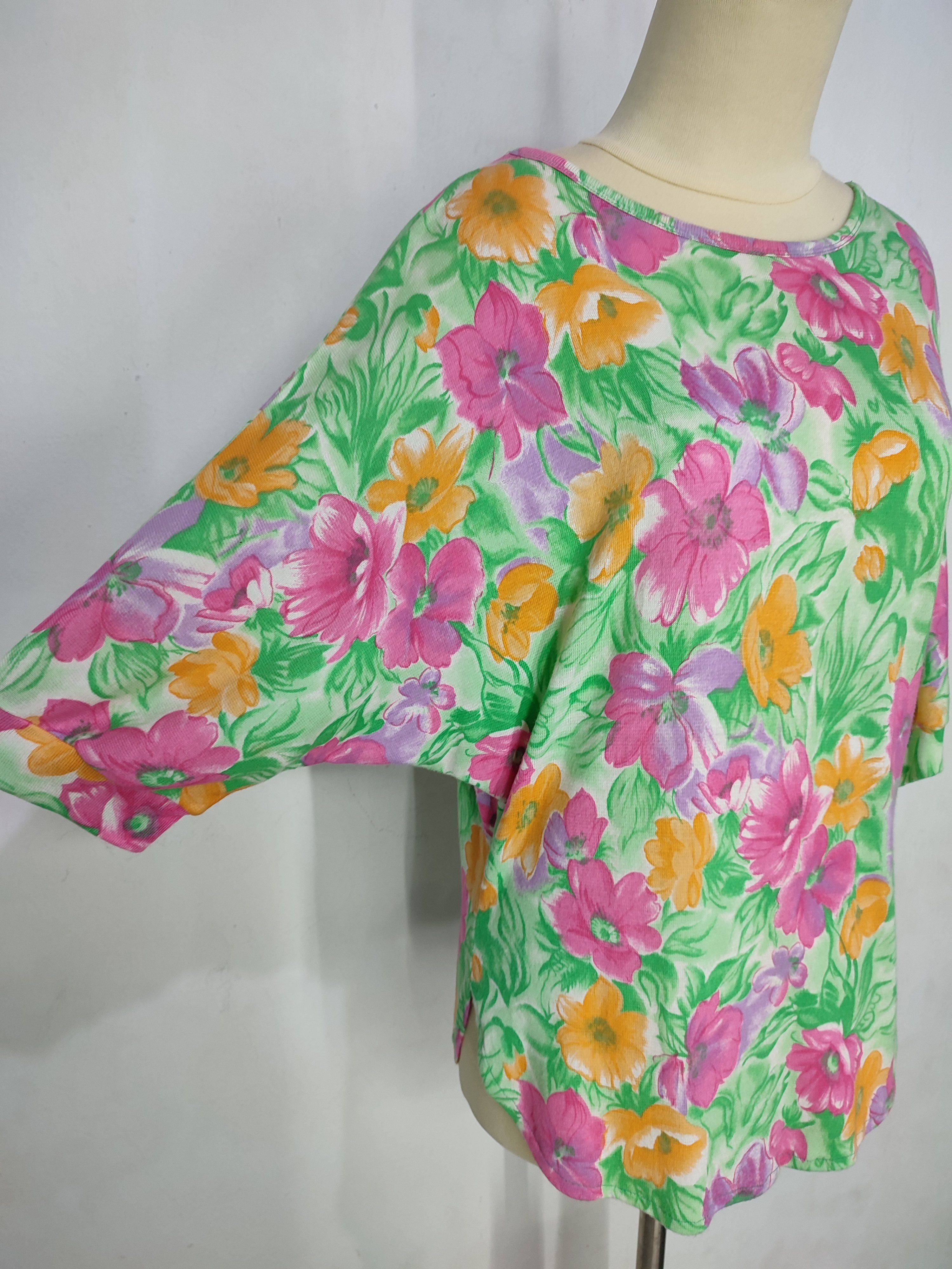 Gucci 80s Gucci- Archive Flowers Art Graphic Blouses Size L / US 10 / IT 46 - 6 Thumbnail