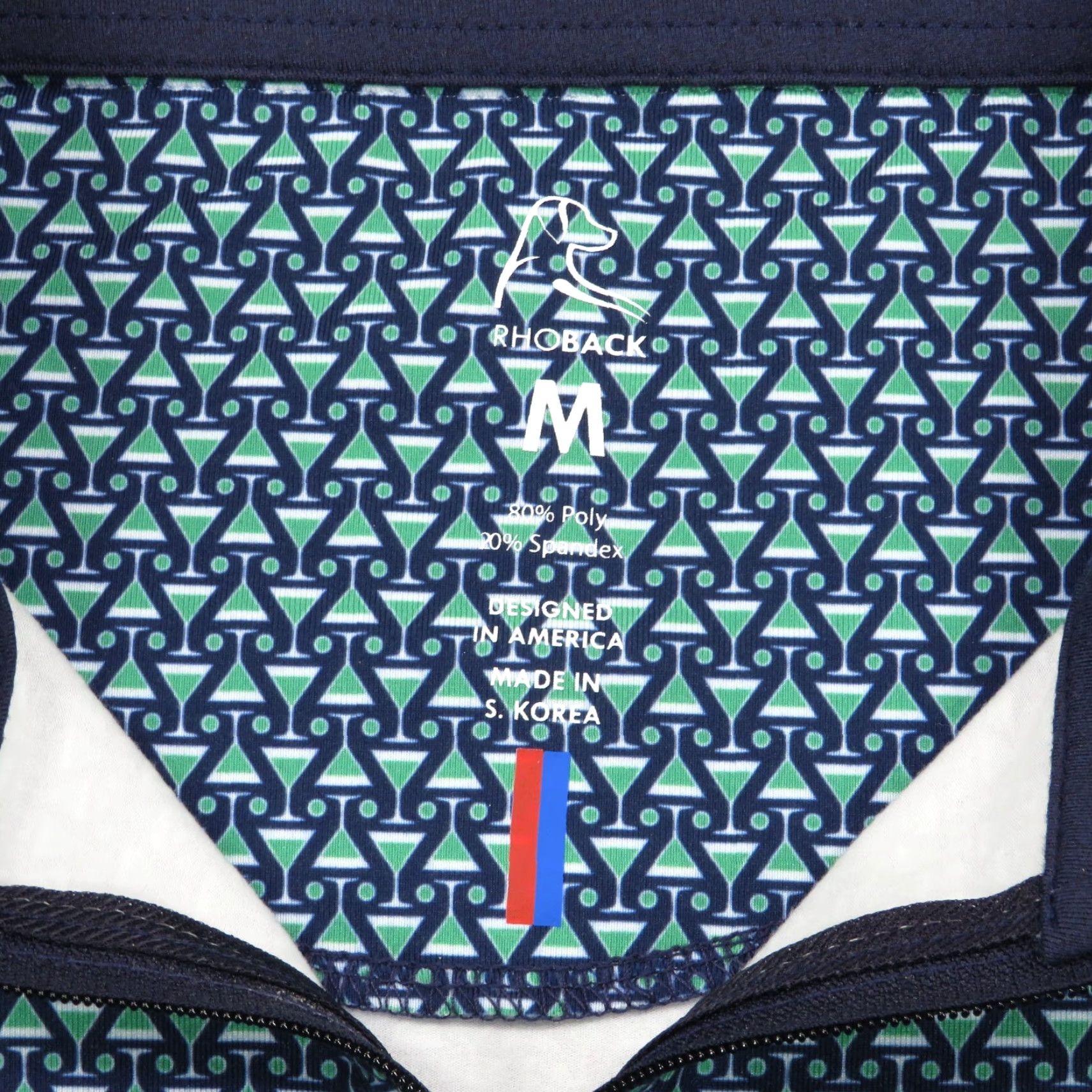 Vintage Rhoback Mens 1/4 Zip Golf Performance Sweater Martini Cocktail Print Drink Blue Size US M / EU 48-50 / 2 - 5 Thumbnail