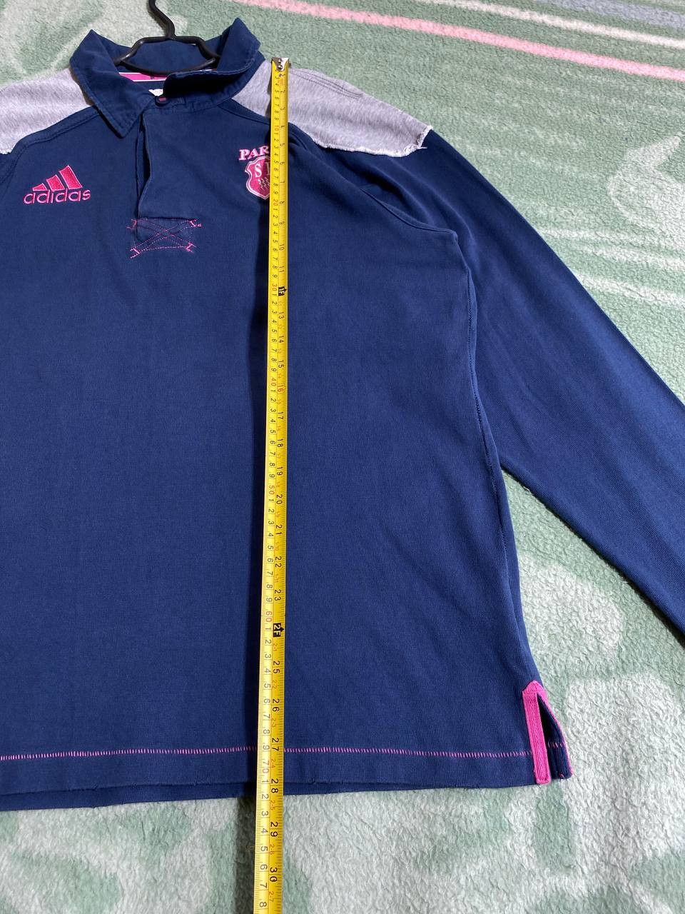 Adidas × Vintage Vintage Adidas 00s Box Big Logo Navy Crewneck Sweatshirt Size US XXL / EU 58 / 5 - 25 Thumbnail