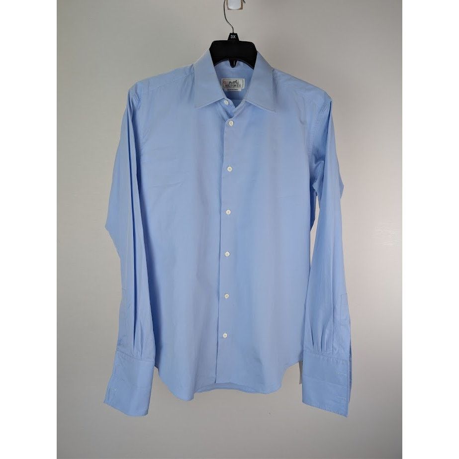 Hermes o1rshd1 CC20 Button Shirt in Blue Size US S / EU 44-46 / 1 - 2 Thumbnail