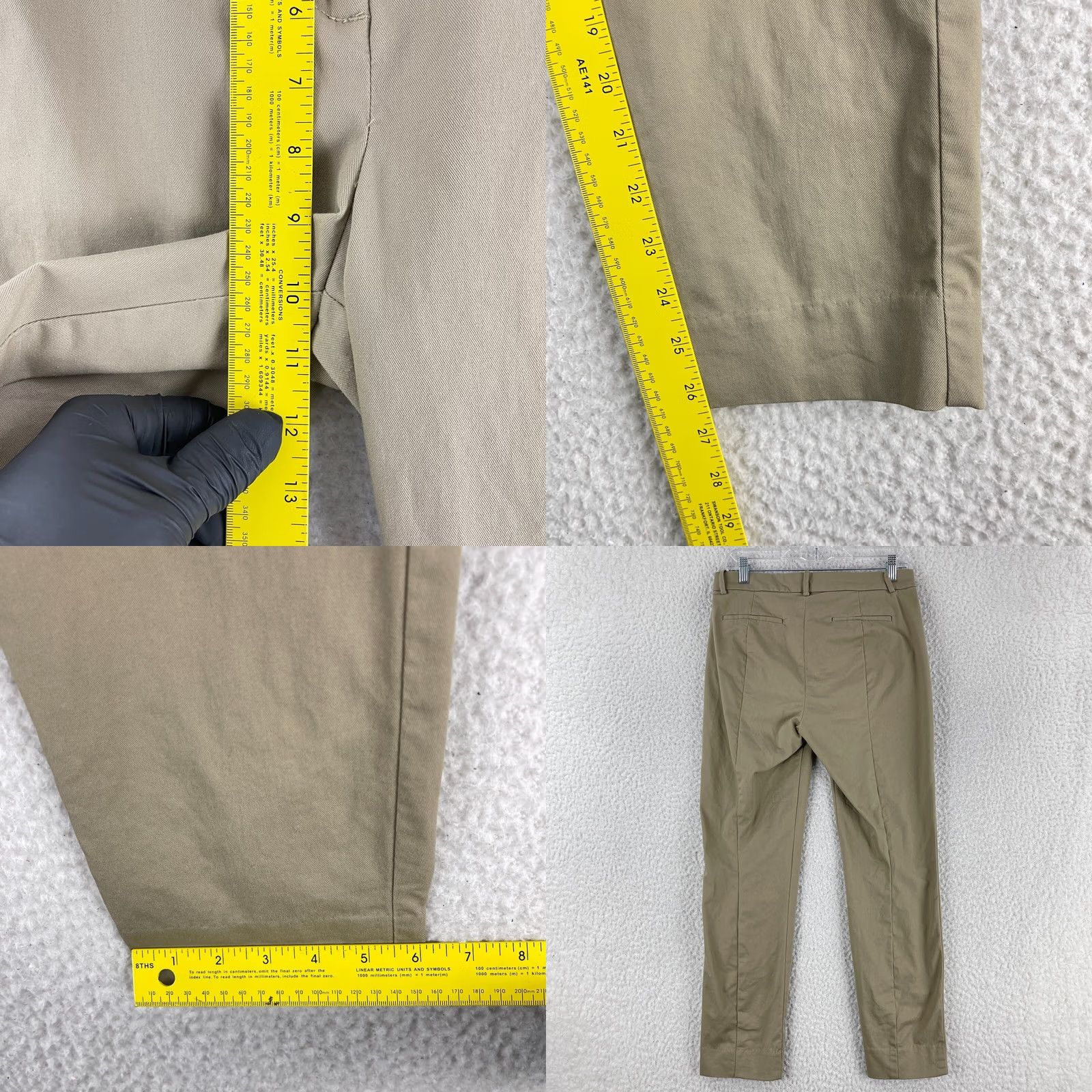 J.Crew J.CREW Chino Pants Womens Size 6 Beige Slim Straight Flat Front Mid-Rise Casual Workwear 80s 90s City Mens Women Girls Size 28" / US 6 / IT 42 - 8 Thumbnail