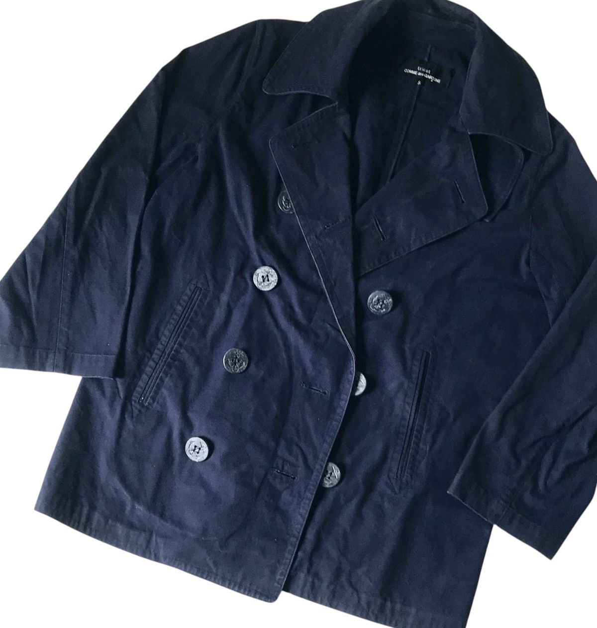 Comme des Garcons Tricot cdg AD2004 double breasted dark navy trench jacket Size US S / EU 44-46 / 1 - 3 Thumbnail