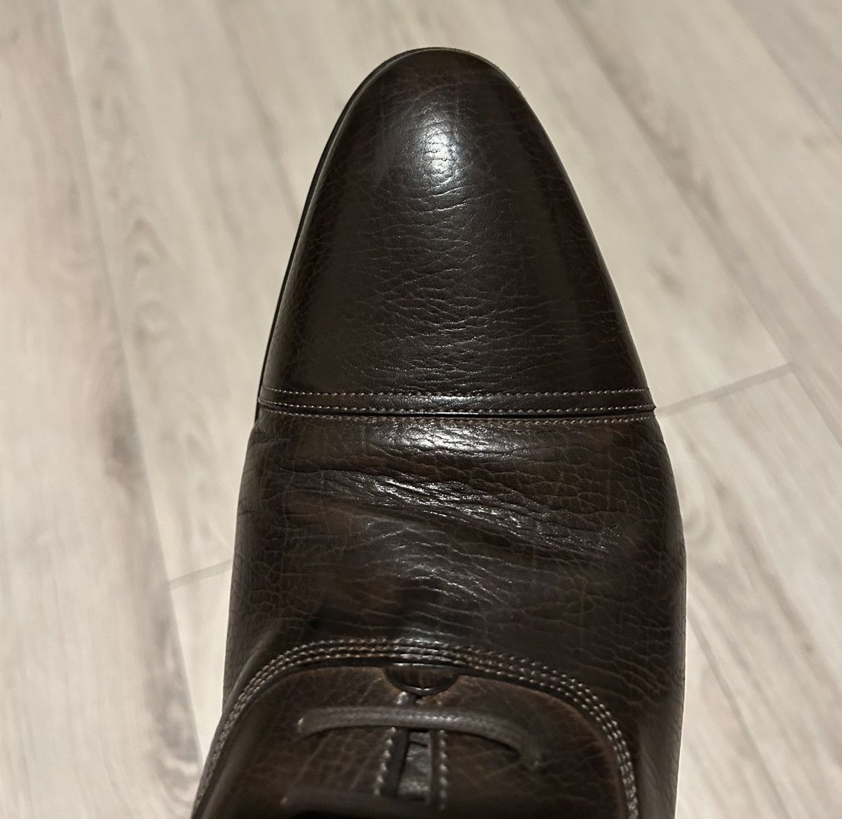 Santoni Santoni classic brown leather oxford formal shoes Size US 12 / EU 45 - 2 Thumbnail