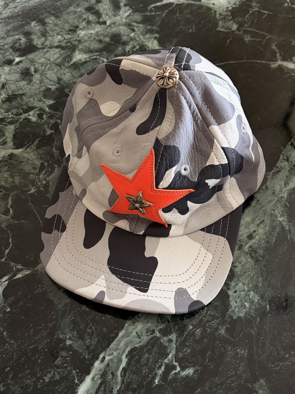 Chrome Hearts Camo Leather Star Patch Hat Size ONE SIZE - 1 Thumbnail