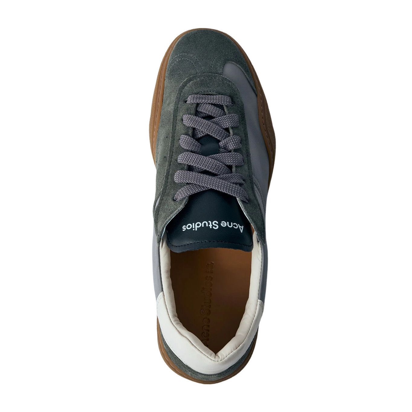 Acne Studios ACNE STUDIOS Bars Multi/Grey Leather Sneakers New (Men's siz Size US 12 / EU 45 - 5 Thumbnail