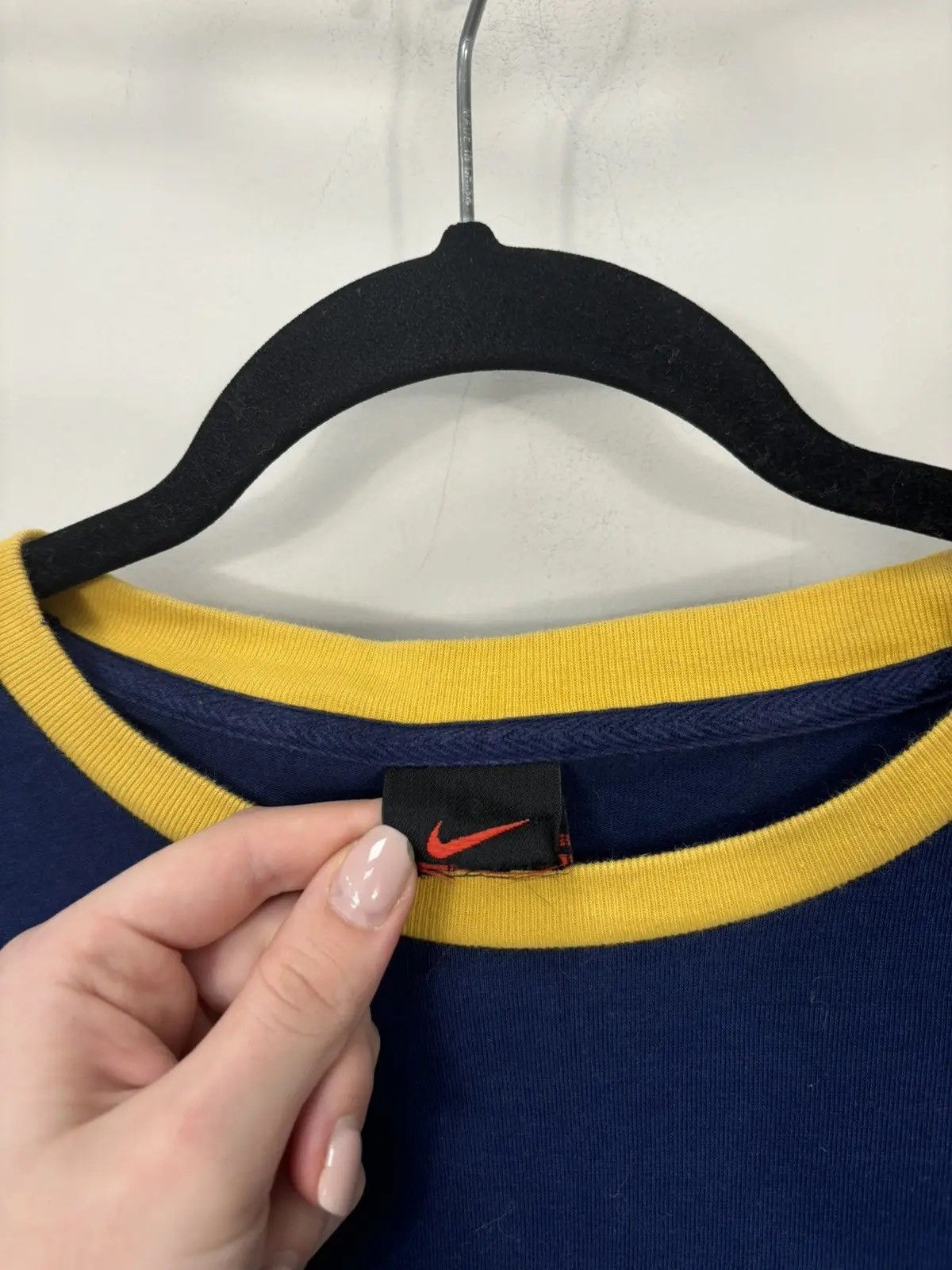 Nike × Vintage Vintage 90s Nike Y2K Big Embroidered Swoosh Long Sleeve Tee Size US M / EU 48-50 / 2 - 4 Thumbnail
