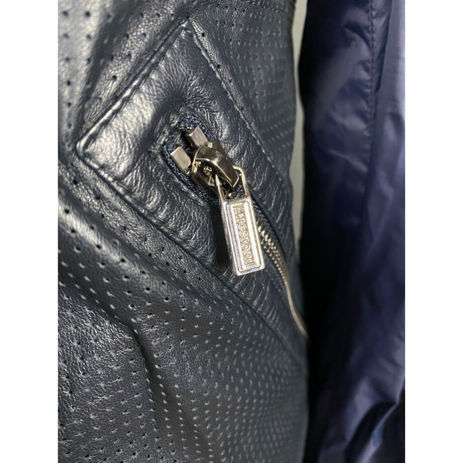 Testoni MINT! A.Testoni Men's Blue Black Nylon Leather Jacket Size M Size US M / EU 48-50 / 2 - 8 Thumbnail