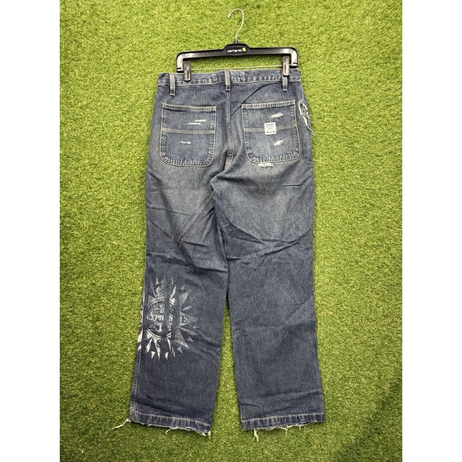 Express Express Jeans Mens 32x30 Precision Fit Wide Leg Denim Jeans 5-Pocket Blue Casual Y2K Mens Size US 32 / EU 48 - 2 Thumbnail