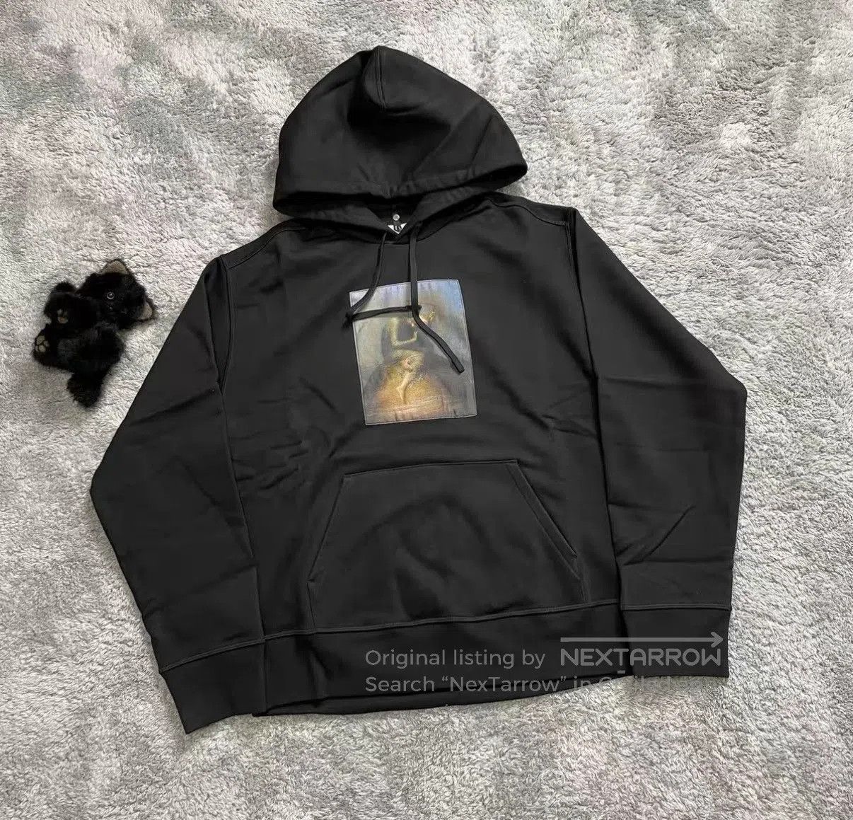 OAMC Black Graphic Print Hoodie with Kangaroo Pocket. Size US M / EU 48-50 / 2 - 1 Thumbnail