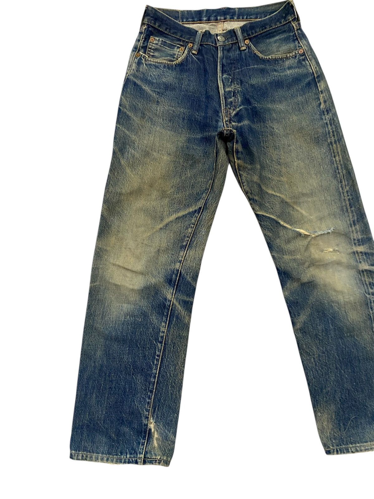 Full Count & Co. JAPAN BRAND FULL COUNT RIPPED DENIM SELVEDGE UNISEX Size US 28 / EU 44 - 3 Thumbnail