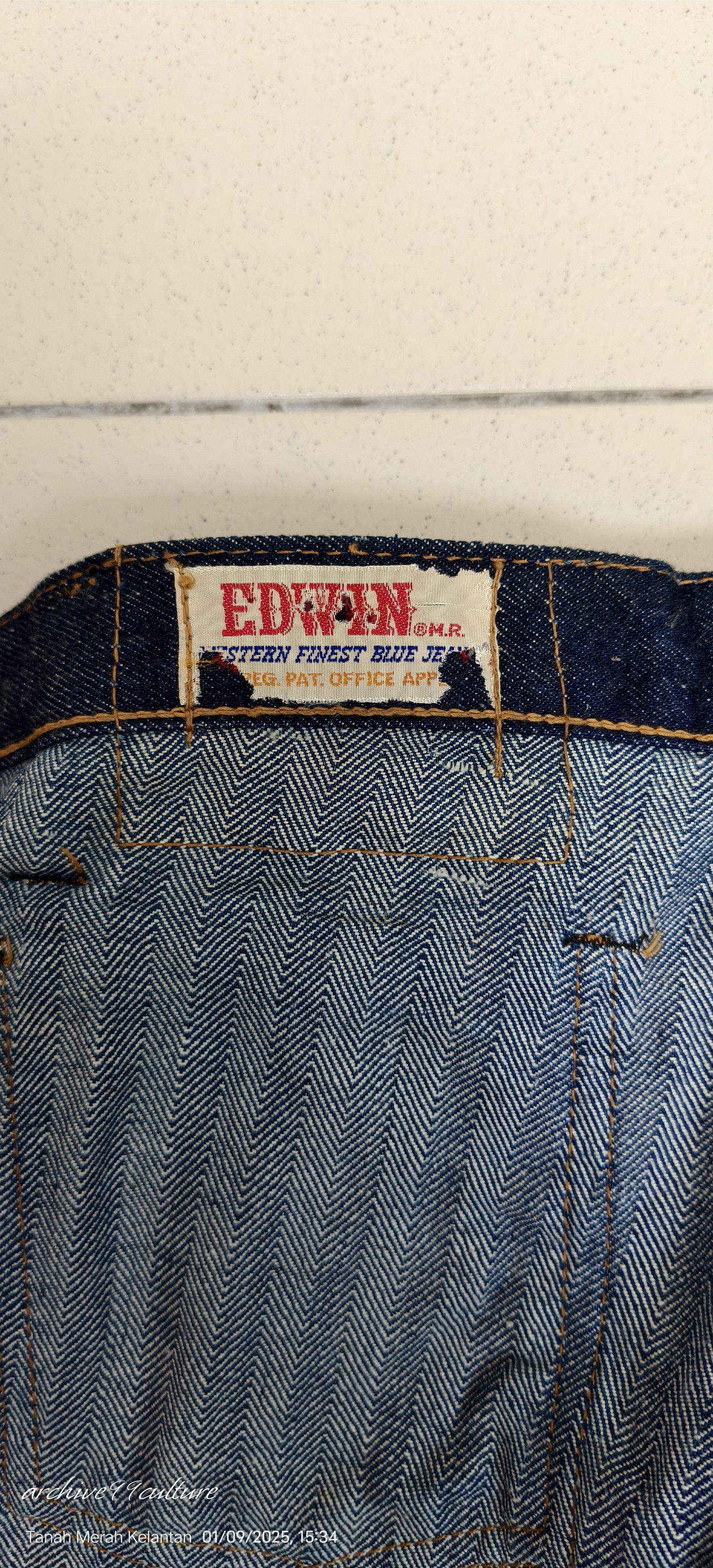 Edwin 70's Edwin Bell bottom patches Unisex jeans USA Size US 27 - 9 Thumbnail