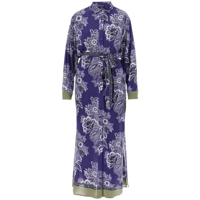 image of Etro O1S22I1N0524 Floral Bandana Maxi Dress In Purple, Women's (Size Small)