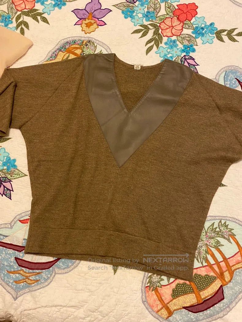 Hermes Alpaca Wool and Leather Top