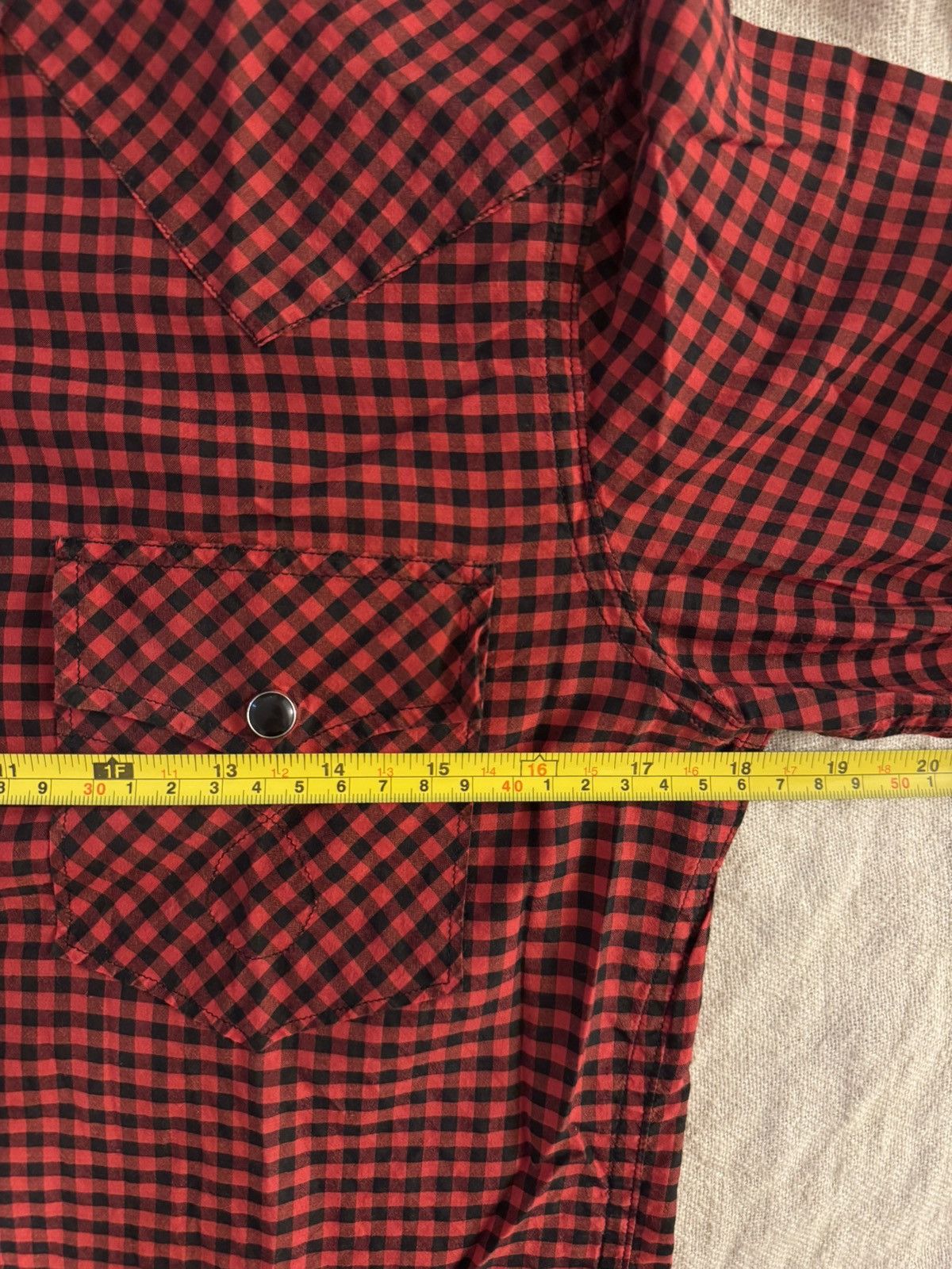 Rare SL Hedi 2015 cotton / silk checked western flannel