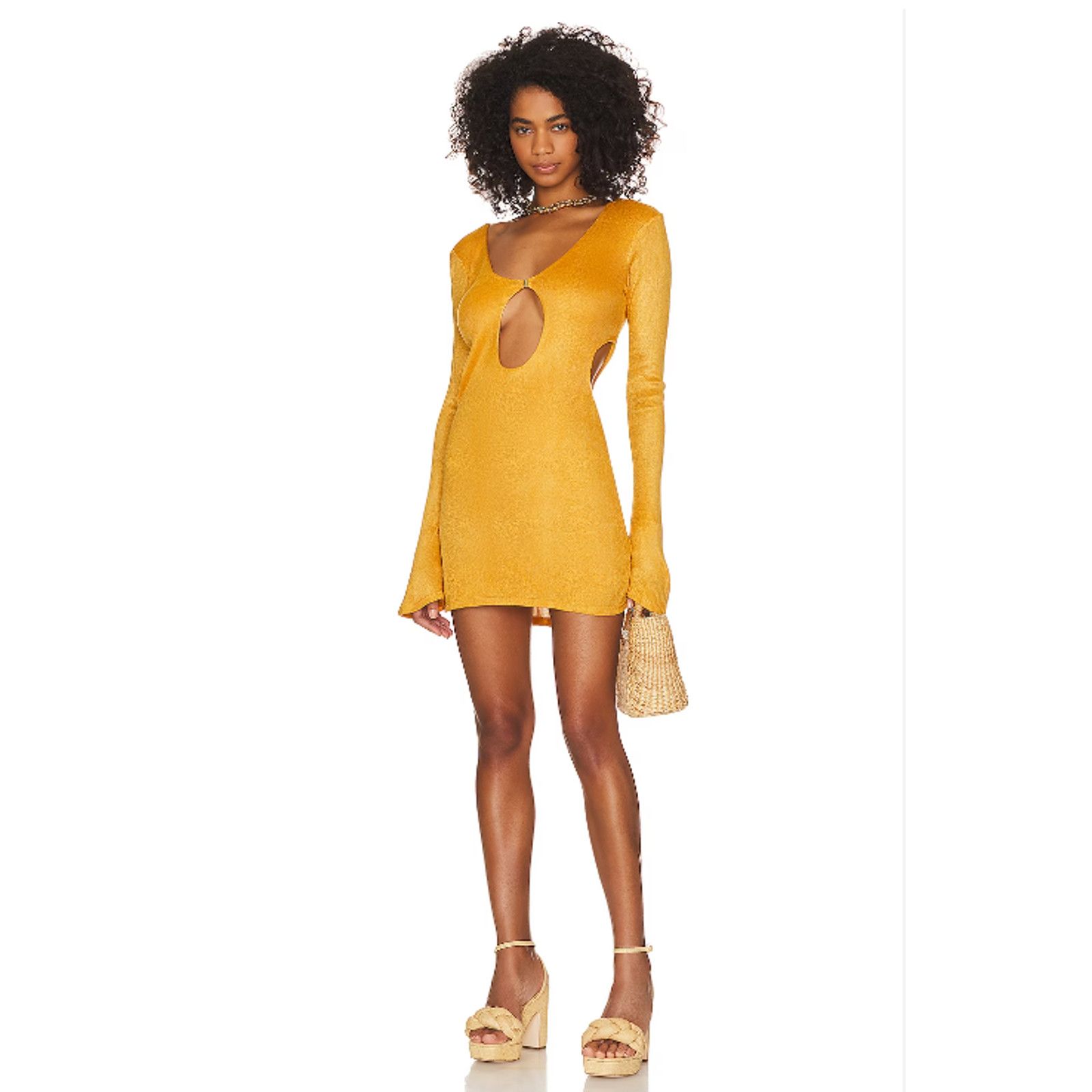 Savannah Morrow Mustard Keyhole Side Cut Out Bamboo Mini SM