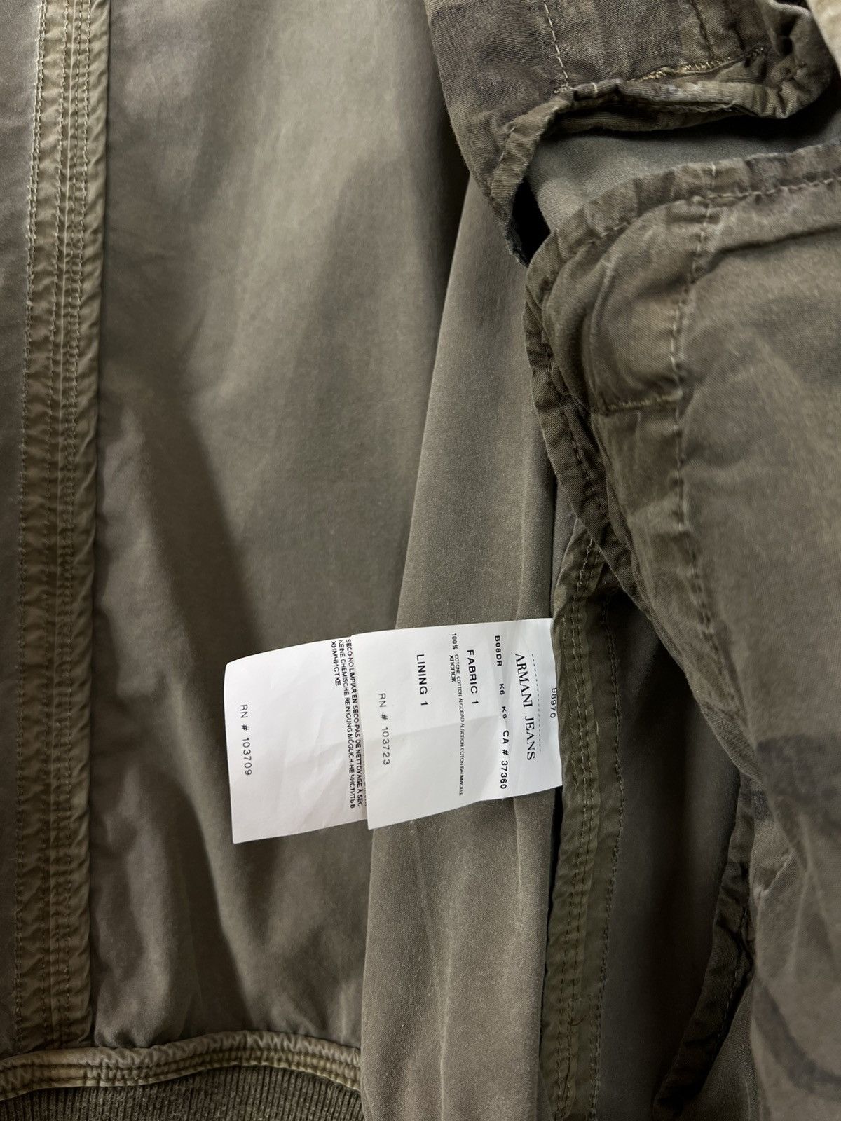 Emporio Armani Armani Jeans Vintage Garment Dyed Military Bomber Jacket Size US S / EU 44-46 / 1 - 9 Thumbnail