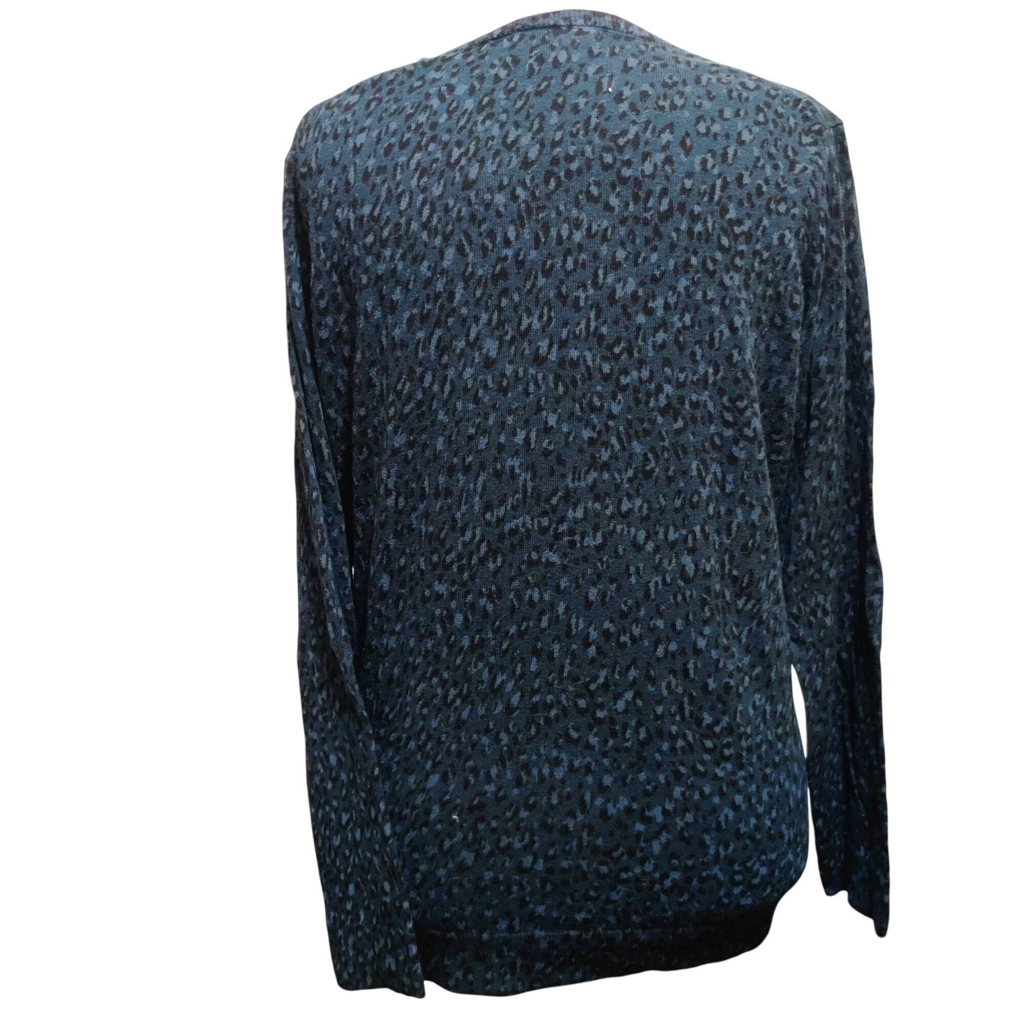 Other Amazon Essentials XL Navy Blue Leopard Print Sweater V Neck Size XL / US 12-14 / IT 48-50 - 4 Thumbnail