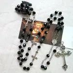Jewelry Black Crystal Rosary Necklace Size ONE SIZE - 3 Thumbnail