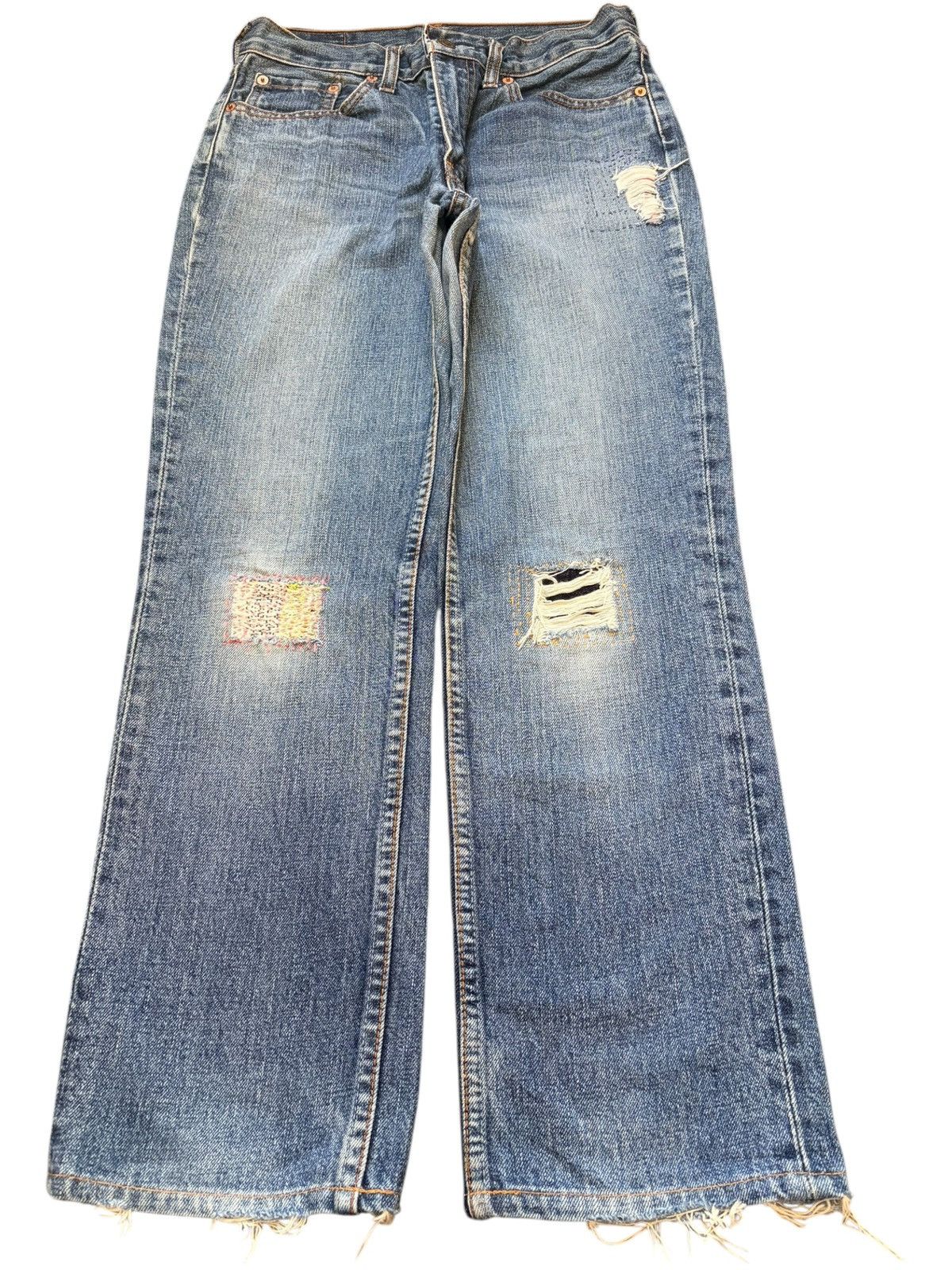 Levi's Vintage 90s Levis 505 Patches Distressed Jeans Size 27" / US 4 / IT 40 - 1 Thumbnail