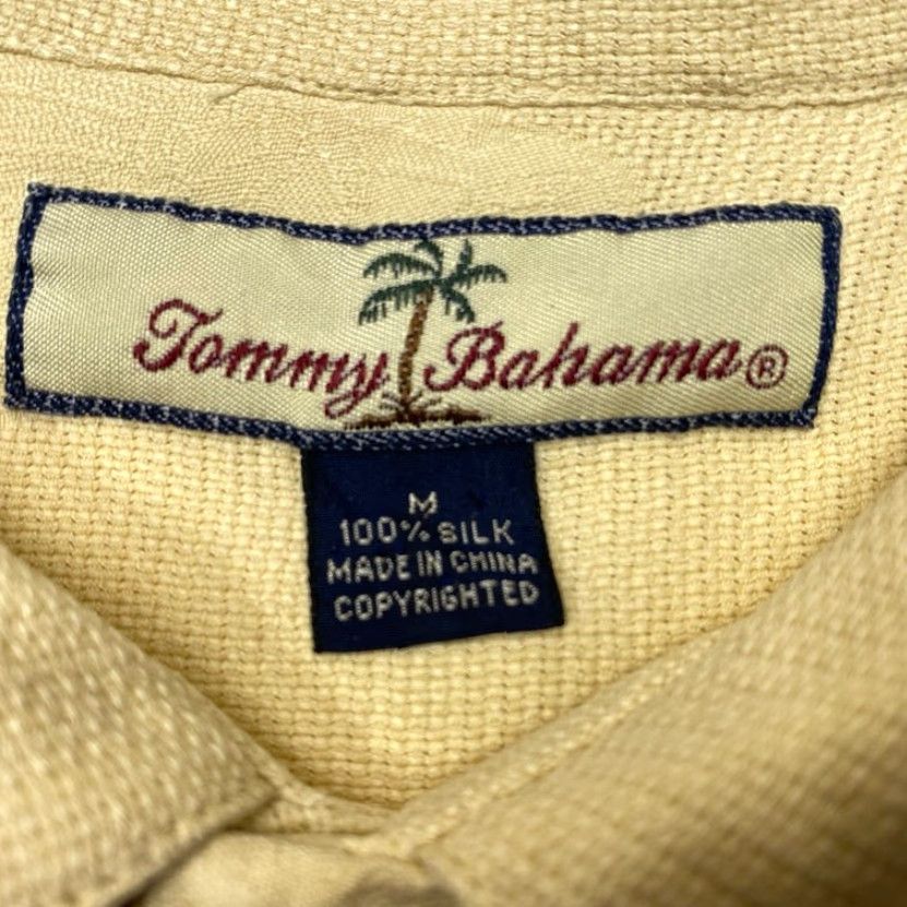 Tommy Bahama Tommy Bahama Silk Shirt Men's Medium Relaxed Fit Yellow Embossed Hawaiian Girl Size US M / EU 48-50 / 2 - 4 Thumbnail