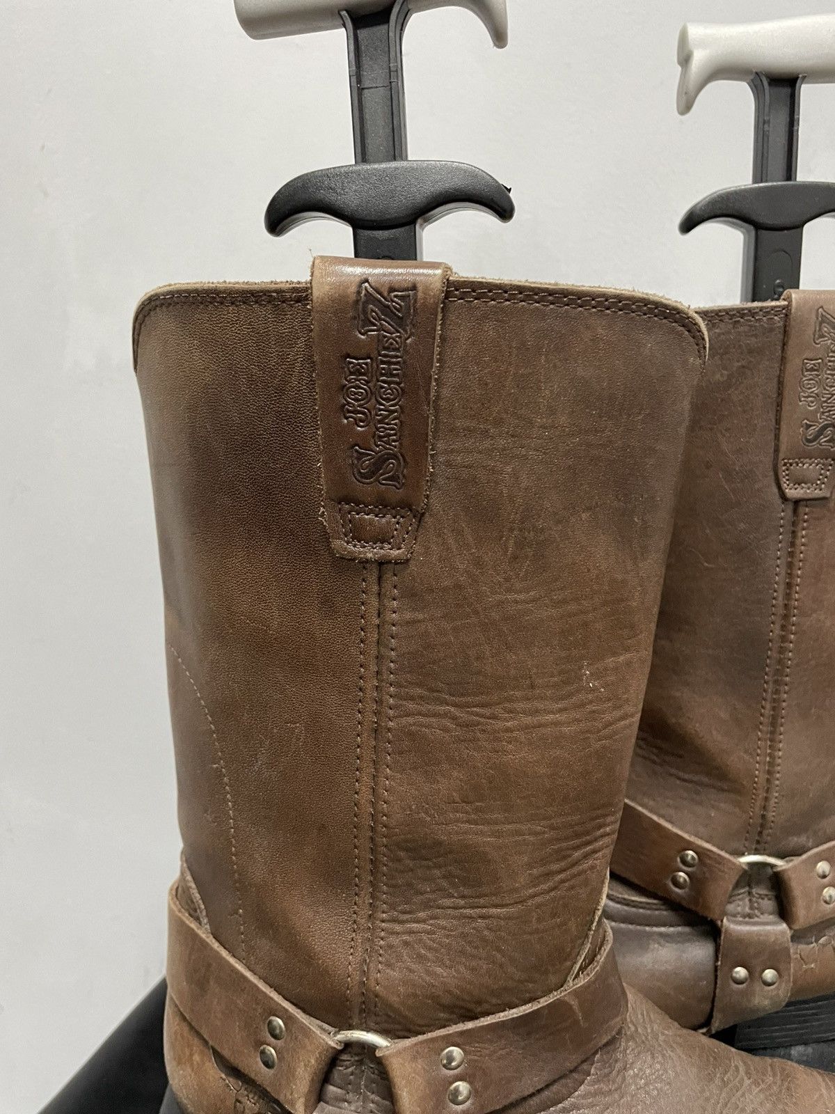 Sancho Boots Western brown leather moto boots harley davidson style y2k Size US 10 / EU 43 - 6 Thumbnail