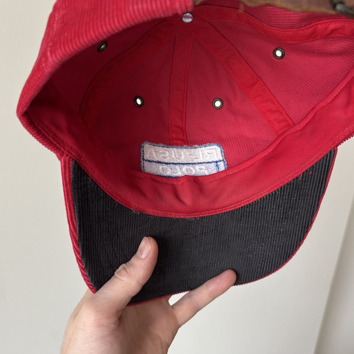 Polo Ralph Lauren Polo Jeans Corduroy Hat Spellout Patch Logo Leather Strap Size ONE SIZE - 7 Thumbnail