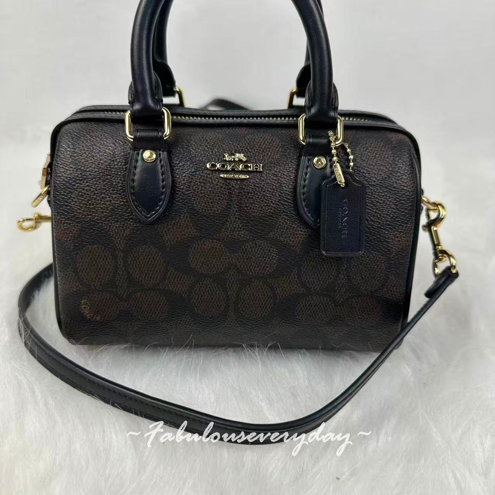 Coach Coach Mini Rowan Crossbody Sig Canvas Gold/Walnut/Black Size ONE SIZE - 2 Thumbnail