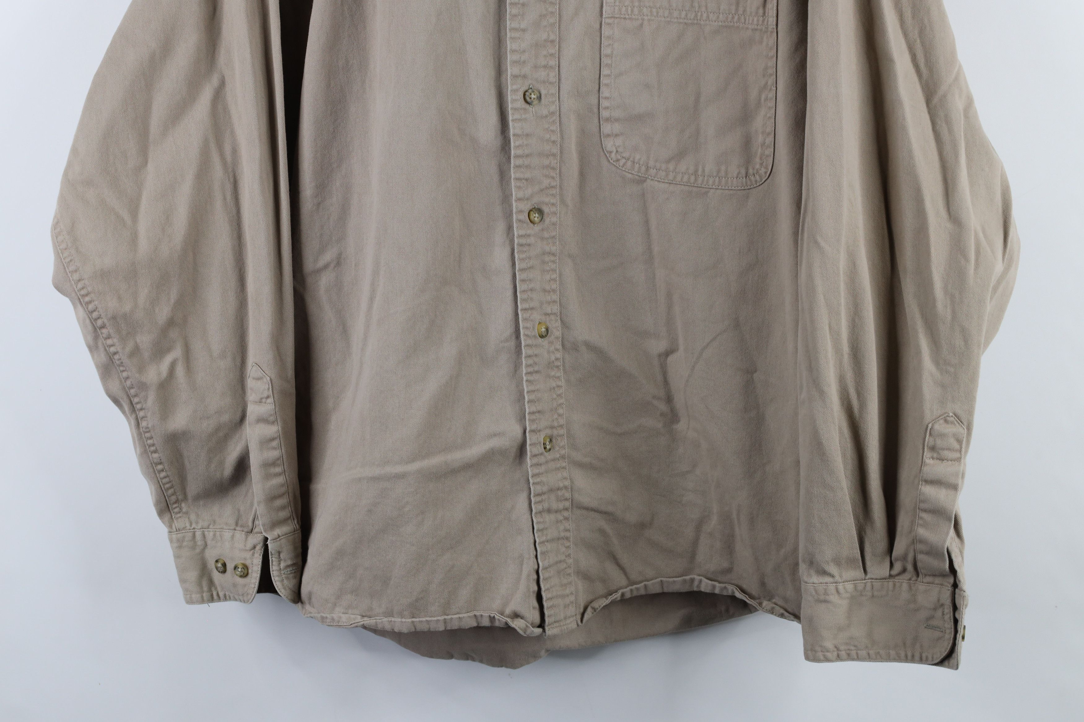 Vintage Vintage 90s Streetwear Twill Collared Button Down Shirt Size US L / EU 52-54 / 3 - 3 Thumbnail