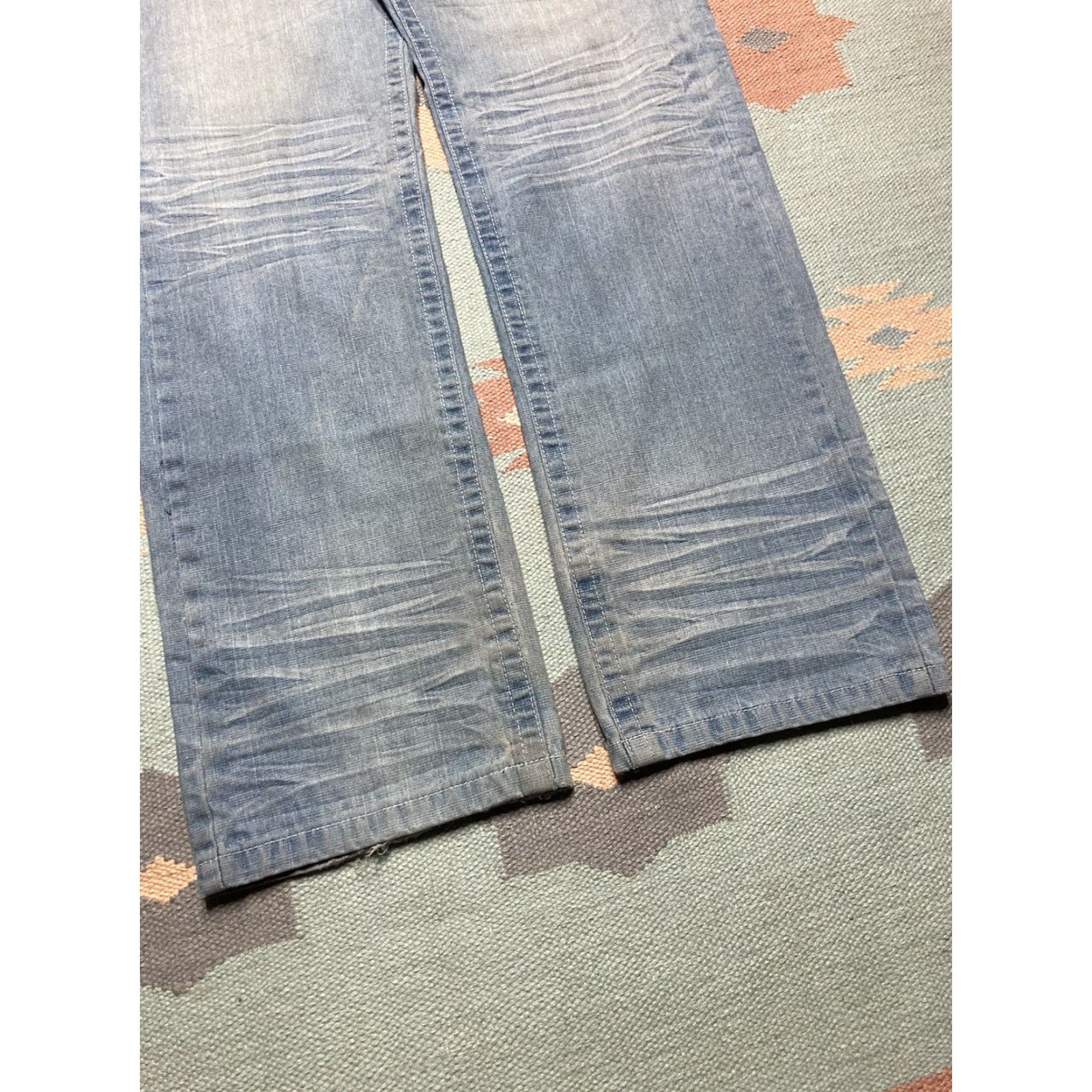 Express VINTAGE Brooklyn Xpress Baggy Jeans Embroidered Grunge 34x34 Men Blue INSEAM 34 Size US 34 / EU 50 - 6 Thumbnail