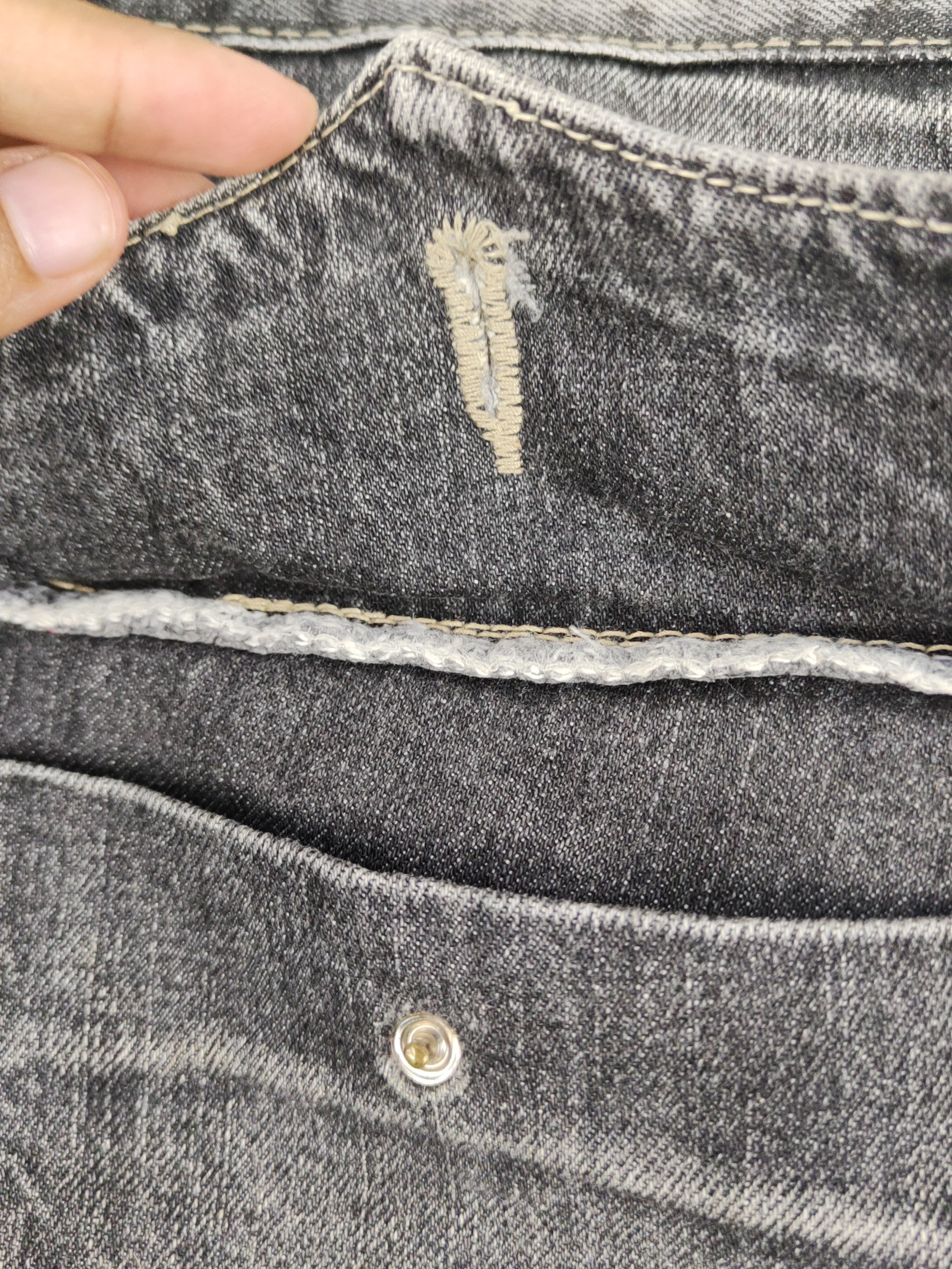 Japanese Brand Pasta Denim Black Distressed Ripped Jeans #W1415 Size US 31 - 9 Thumbnail