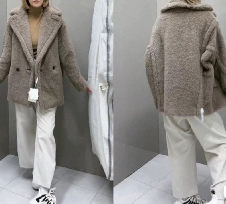 Max Mara Max Mara New espero short teddy coat in sand Size S / US 4 / IT 40 - 2 Thumbnail