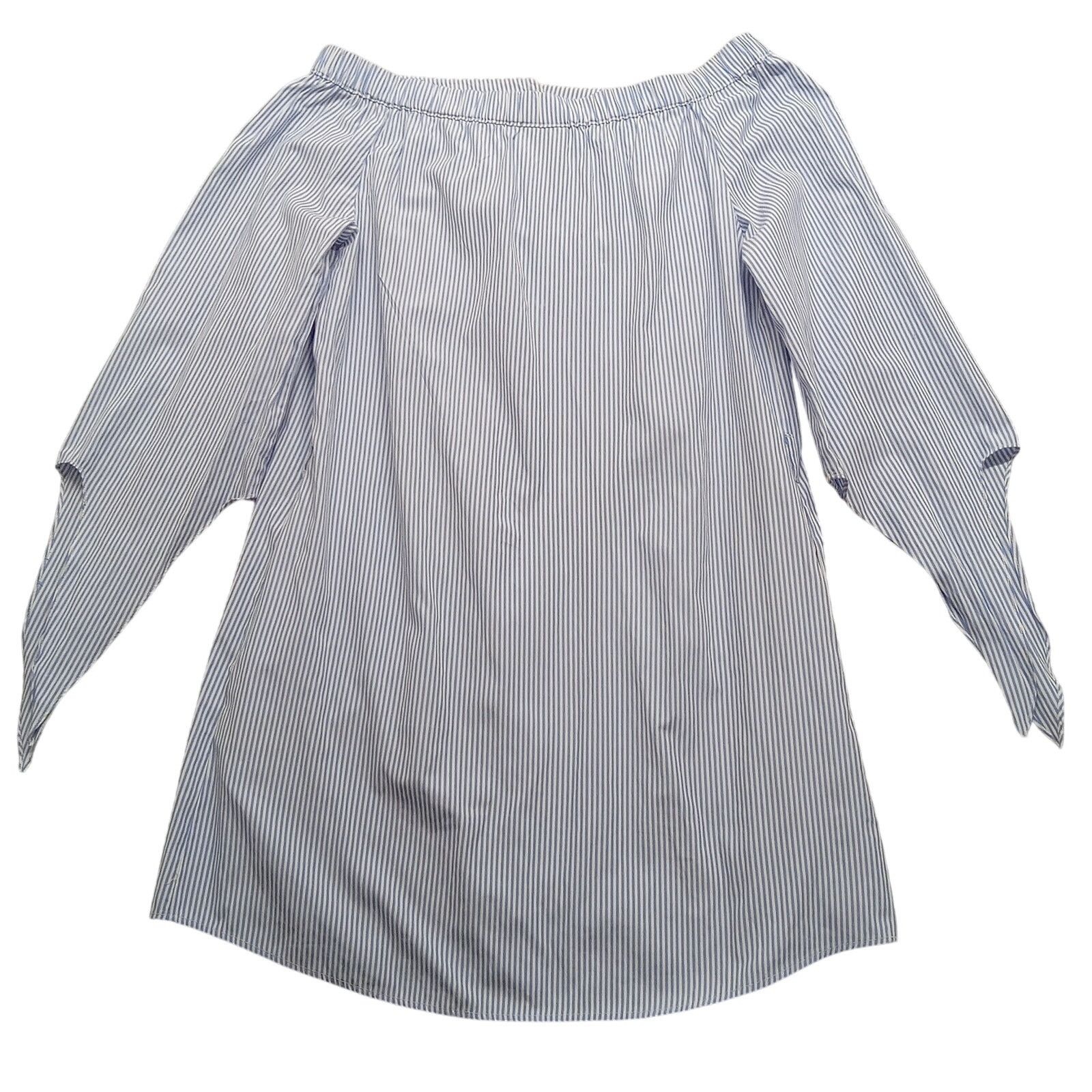 & Other Stories Beige Off Shoulder Top Women's 4 Tie Sleeve Blouse Pockets Size S / US 4 / IT 40 - 2 Thumbnail