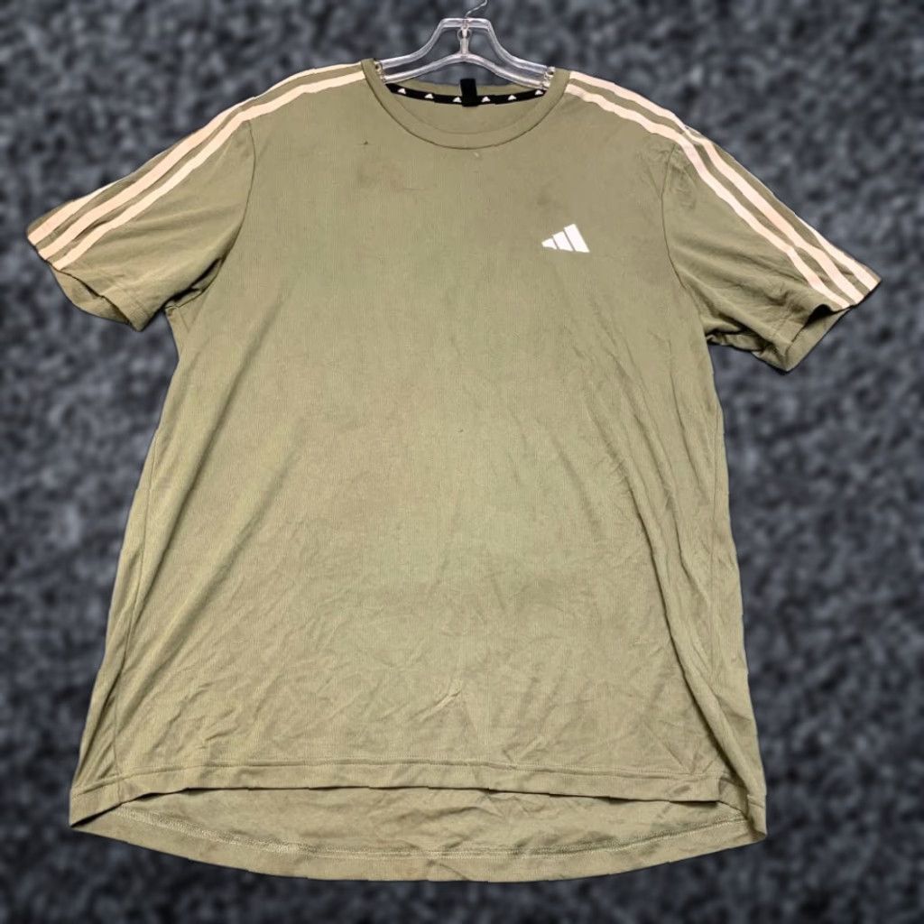 Adidas Adidas Acronym T-Shirt Mens Large Olive Green 3 Stripes Logo Casual Outdoor Tee Size US L / EU 52-54 / 3 - 1 Thumbnail