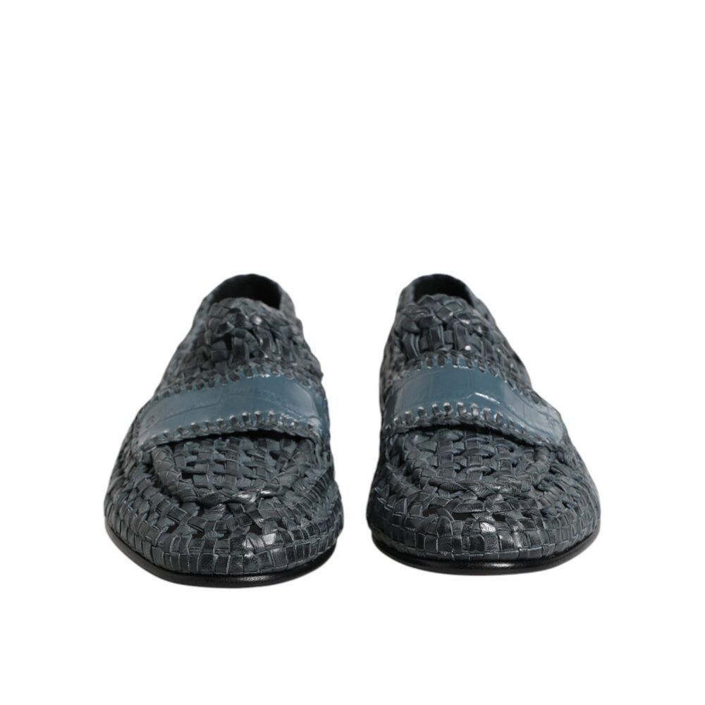 Dolce & Gabbana Dolce & Gabbana Blue Woven Leather Slip On Loafers Shoes Size US 8 / EU 41 - 2 Thumbnail