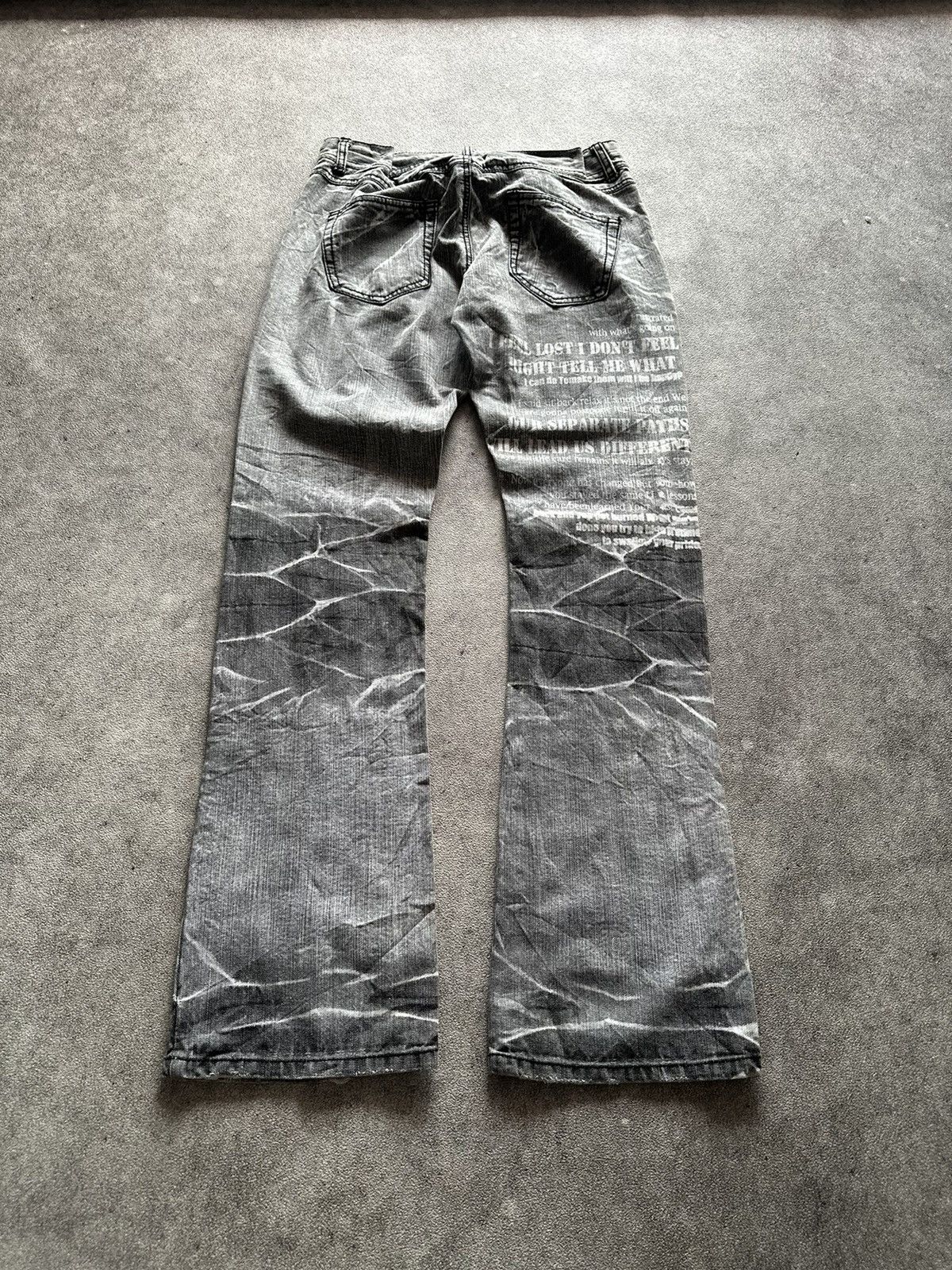Tornado Mart 2000s In the Attic Punk Grunge Clawmark Faded Denim Jeans Size US 32 / EU 48 - 2 Thumbnail