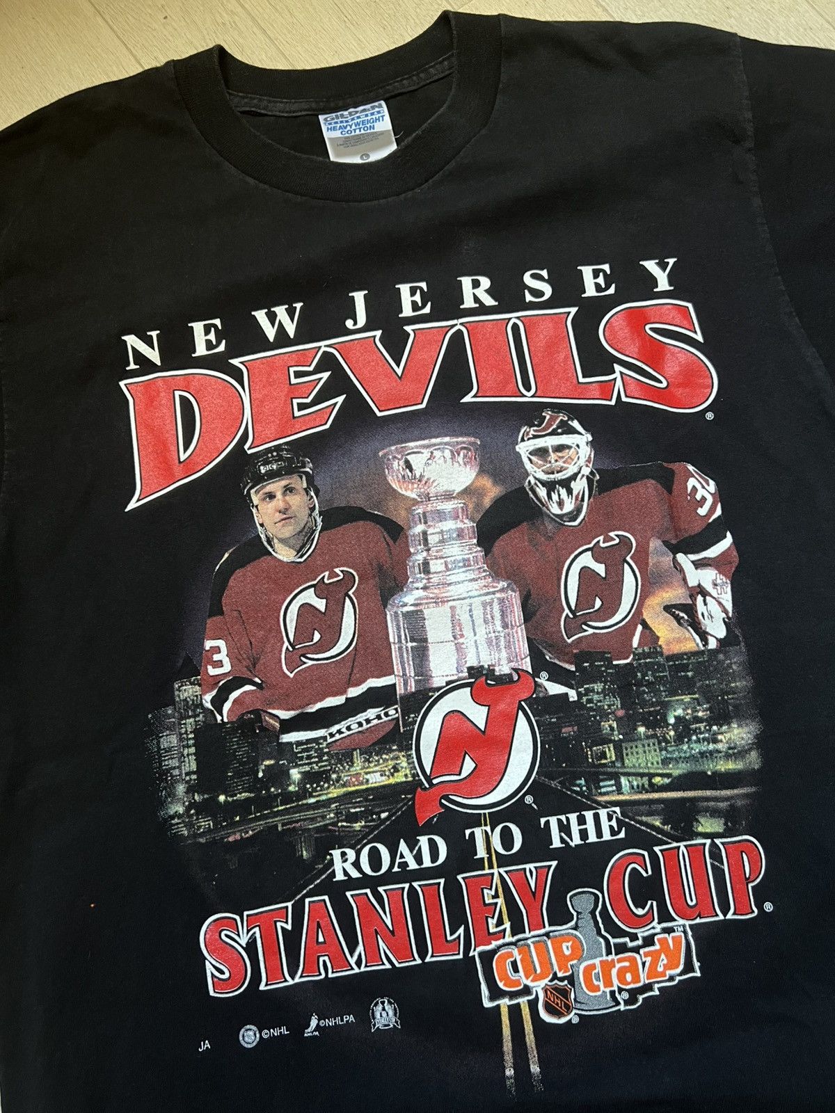 Vintage Vintage 1997 new jersey devils nhl stanley cup playoff tee Size US L / EU 52-54 / 3 - 1 Thumbnail