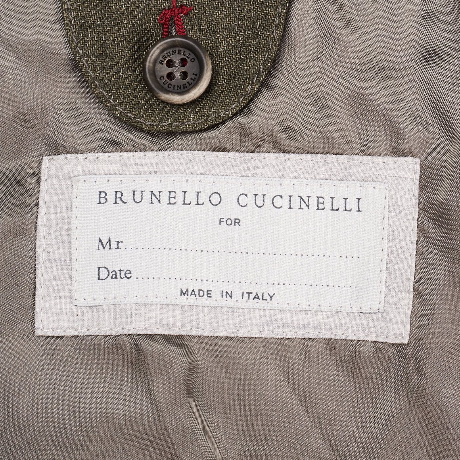 Brunello Cucinelli BRUNELLO CUCINELLI Olive Green Linen Safari Field Jacket Size US M / EU 48-50 / 2 - 7 Thumbnail