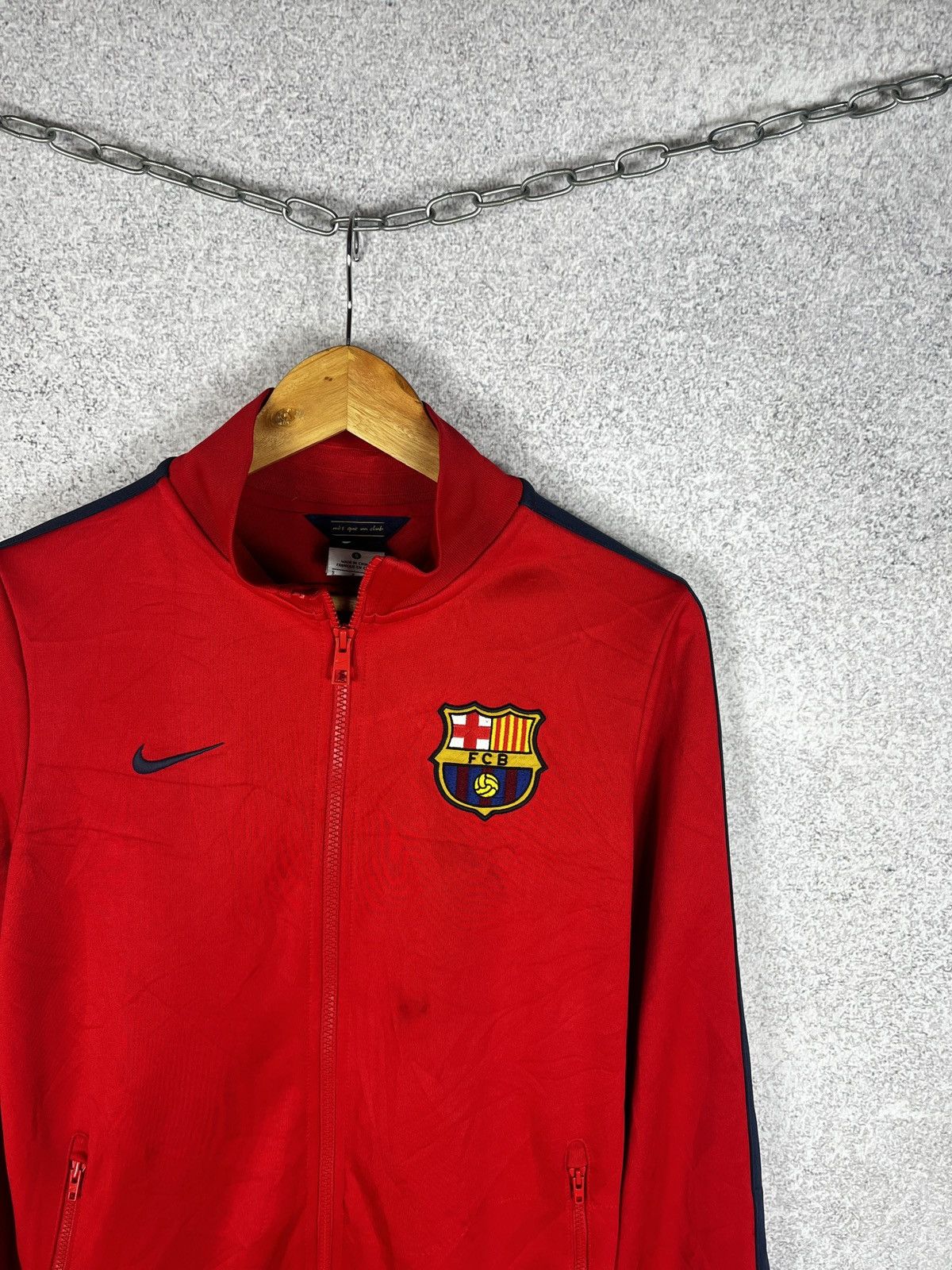 Nike Vintage Nike Barcelona Football Track Jacket Small Swoosh Size US S / EU 44-46 / 1 - 4 Thumbnail