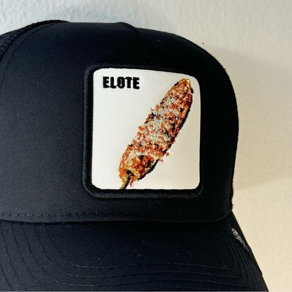 Designer NEW ELOTE PATCH BLACK TRUCKER MESH CAP HAT Size ONE SIZE - 5 Thumbnail