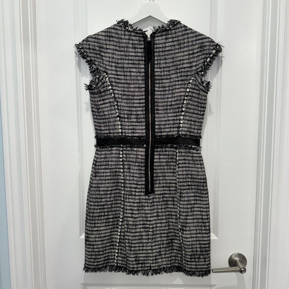 Rebecca Taylor Tweed Mini Dress with Leather Trim Size 6 -  shinesquarebuilders.com