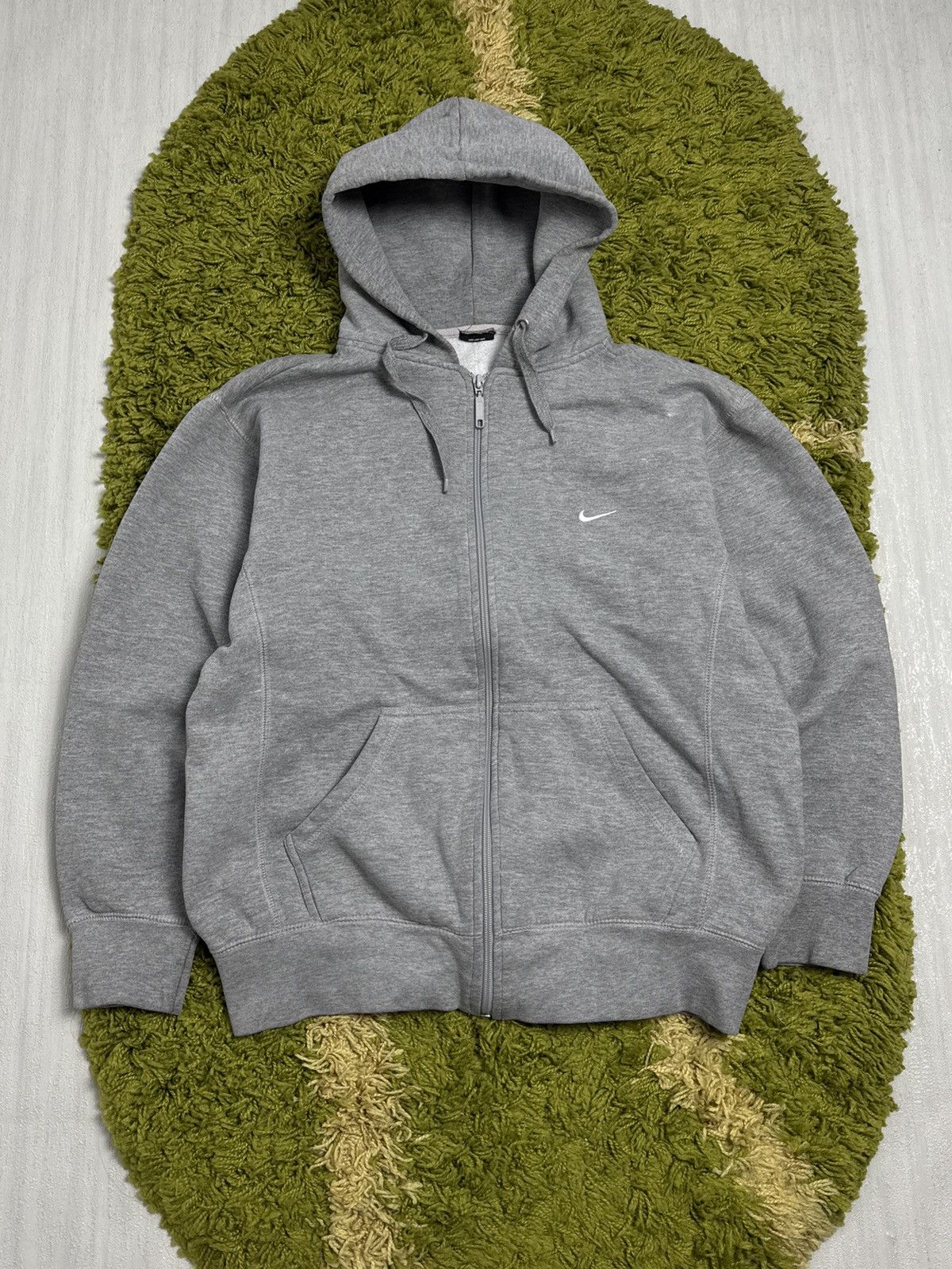 Vintage 90s Nike Vintage Zip Hoodie Grey Small Swoosh Embroidered Size US M / EU 48-50 / 2 - 2 Thumbnail