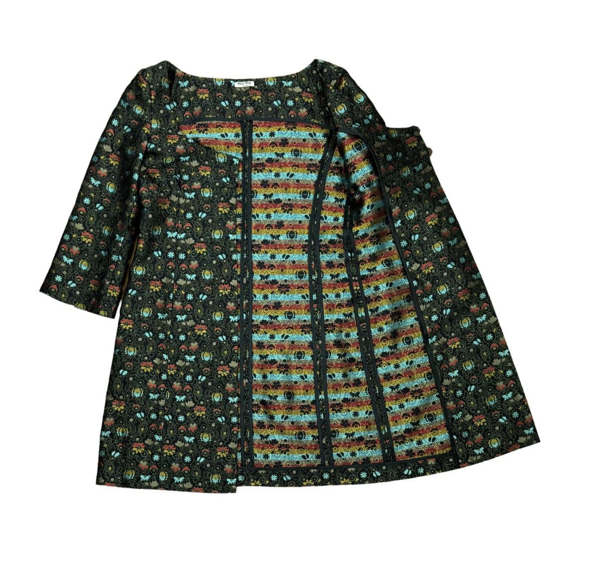 Miu Miu Miu Miu Coat Dress Wool Embroidered Floral Printed size 42 Size M / US 6-8 / IT 42-44 - 15 Thumbnail
